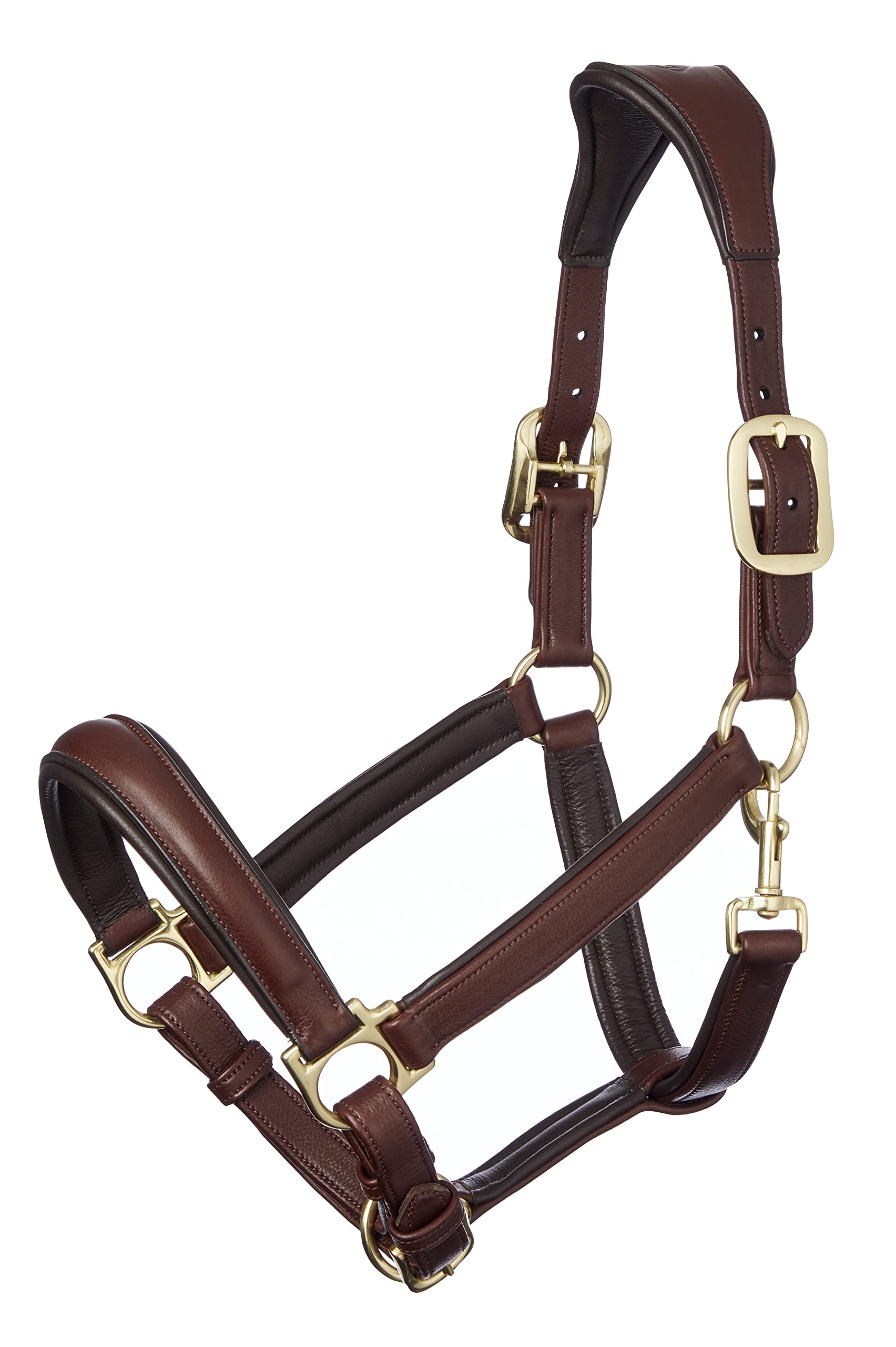 LeMieux Anatomic Padded Leather Horse Headcollar with Metal Fittings - Adjustable Size for Comfort & Control - Perfect for Training, Grooming & Stable Use