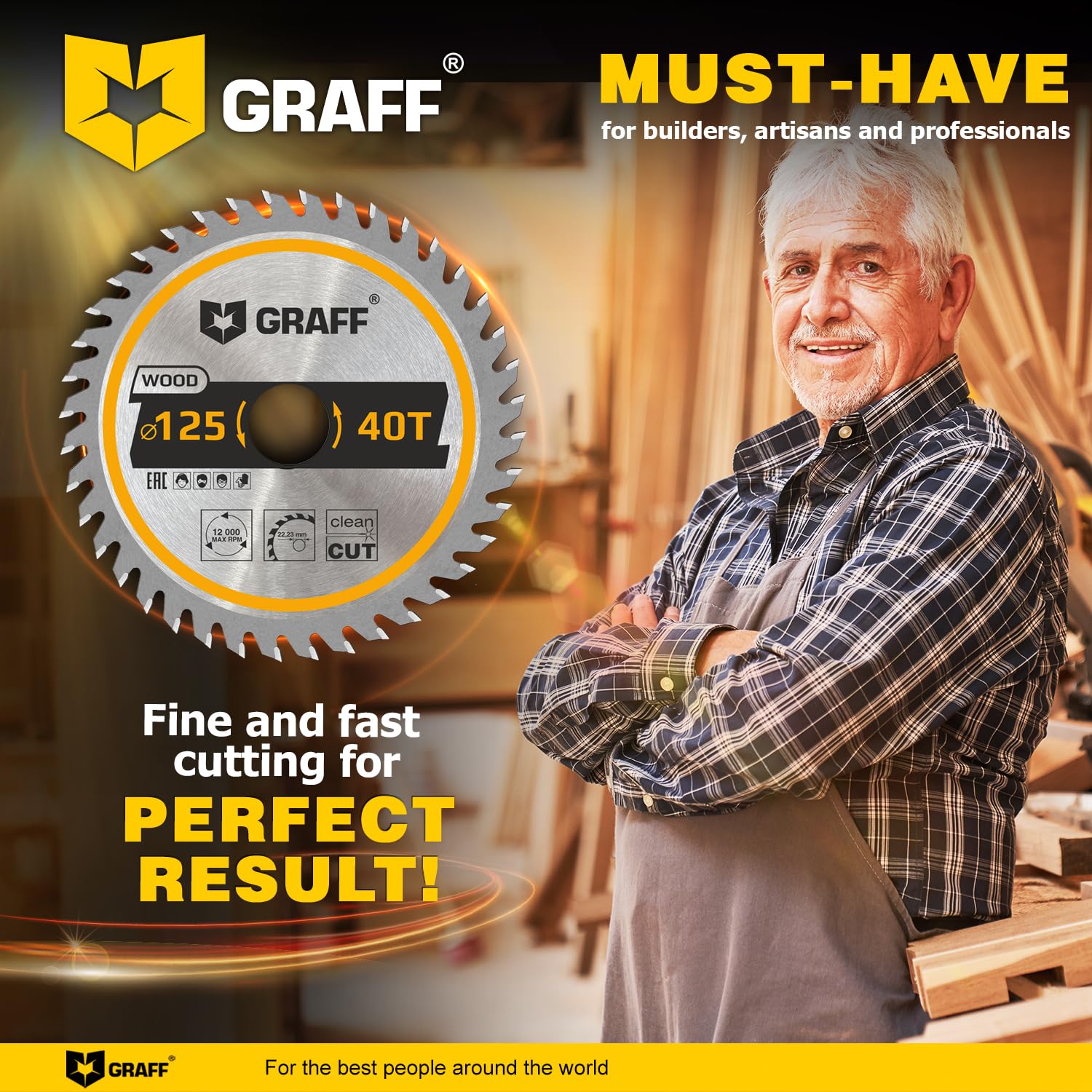 4-1/2 Inch Angle Grinder Circular Saw Blade - 40-Tooth Wood Cutting Disc for Wood, Plywood, Laminate, Drywall & Plastic with 7/8 Inch Arbor | Perfect for DIY Projects, Carpentry & Home Renovations by GRAFF