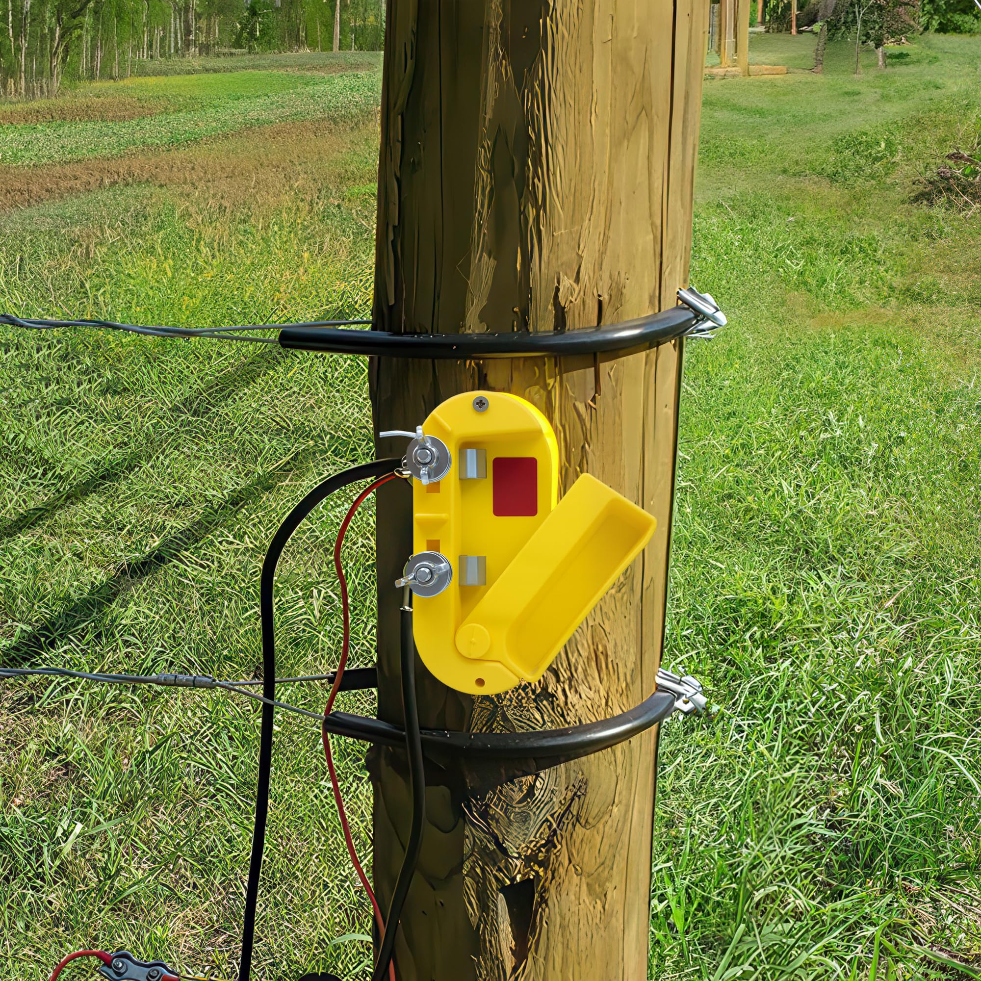 Heavy Duty Plastic Single Pole Electric Fence Cut Off Switch - Yellow | Weatherproof Safety Switch for Farm, Ranch & Livestock Fencing Systems