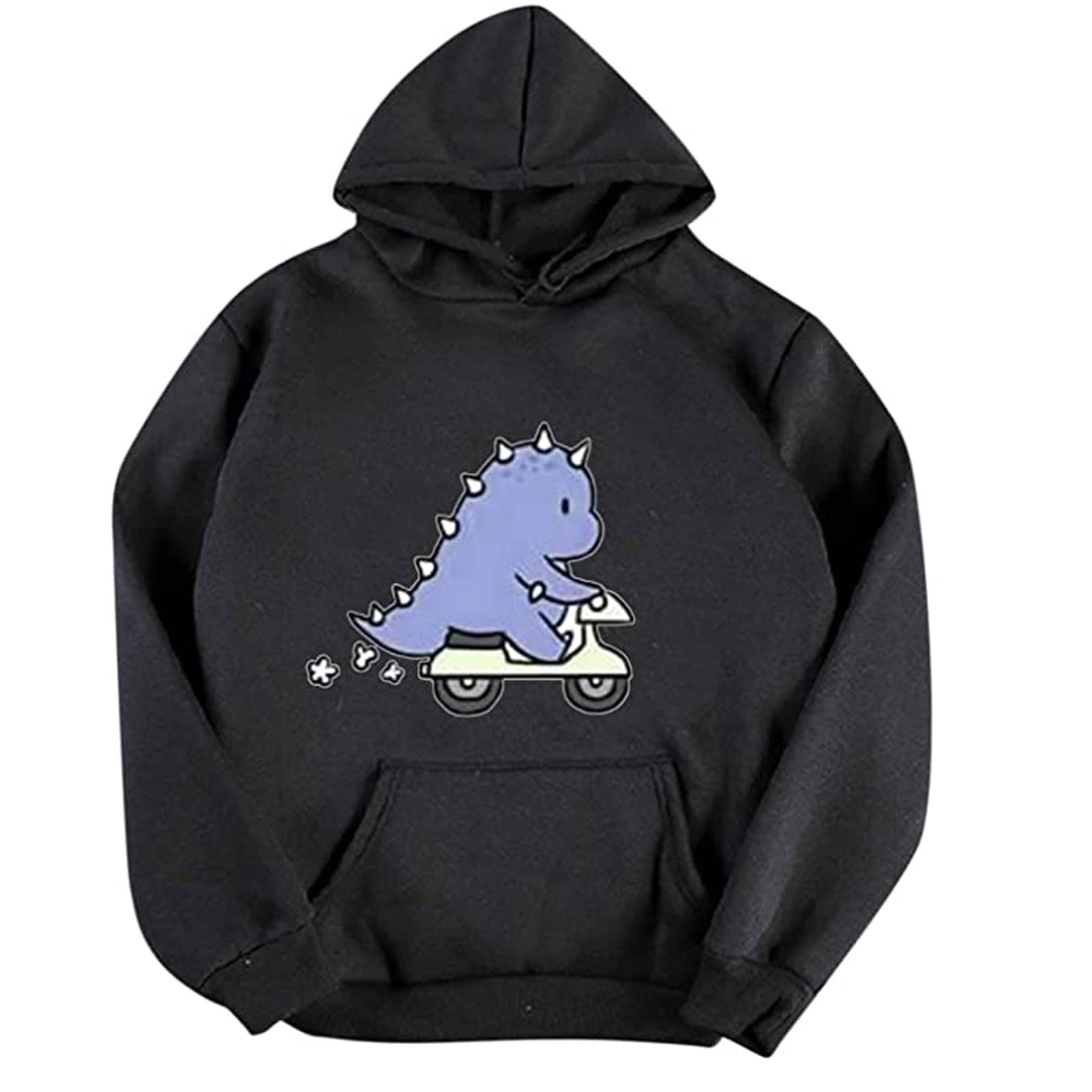 Women's Cute Dinosaur Graphic Pullover Hoodie - Long Sleeve Warm Sweatshirt for Teen Girls | Cozy Winter & Autumn Wear for Casual Outings, School, and Lounge