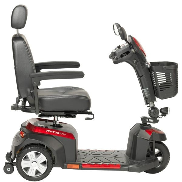 Drive Medical Ventura DLX Deluxe 3 Wheel Mobility Scooter - Lightweight Electric Scooter for Adults & Seniors - Indoor/Outdoor Use for Shopping, Travel & Daily Mobility