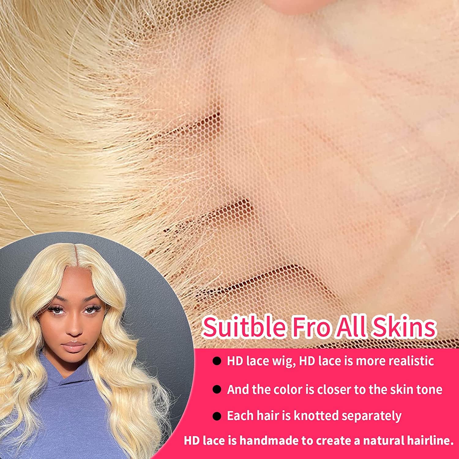 28 Inch 613 Blonde Human Hair Lace Front Wig - 180% Density HD Lace Frontal with 4x4 Closure - Pre Plucked Glueless Body Wave Wig for Black Women | Perfect for Daily Wear, Cosplay, and Special Occasions