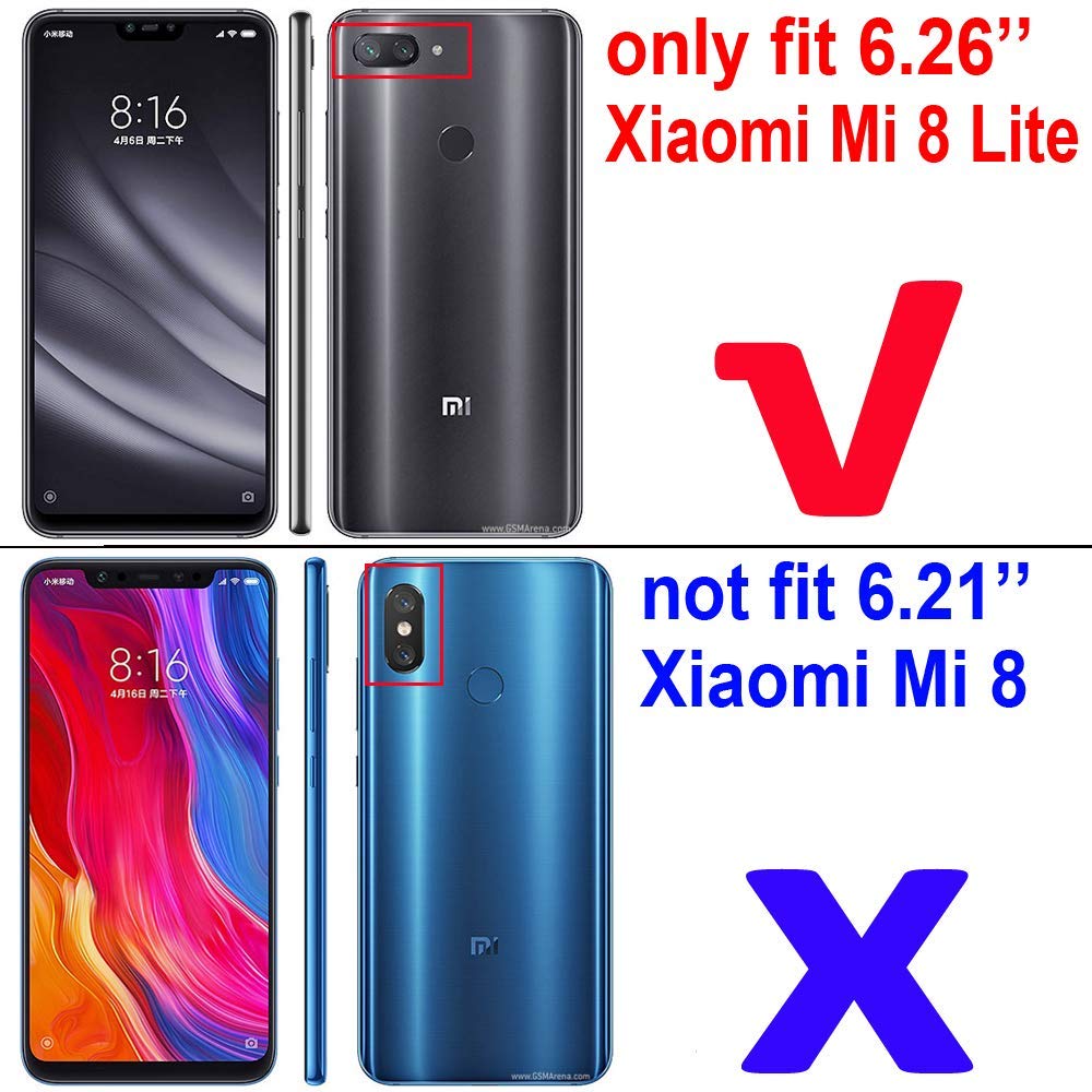 Xiaomi Mi 8 Lite Case with Metal Ring & Kickstand - Shockproof Hard Bumper Cover for Mi8 Lite | Magnetic Car Mount Compatible | Dual Layer Rugged Protection (Black) - Perfect for Daily Use, Travel & Hands-Free Viewing