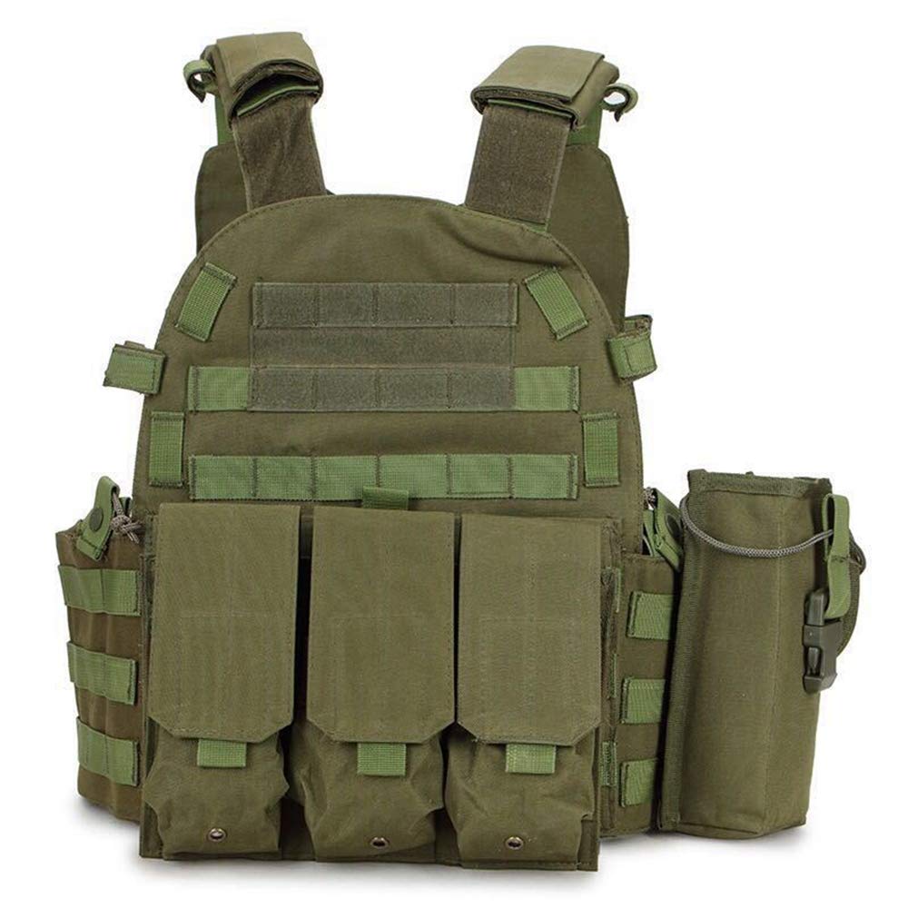 Tactical Vest for Hunting & Outdoor Sports - Military Grade Protective Gear (Green) - Ideal for Hunting, Airsoft, Hiking & Tactical Training