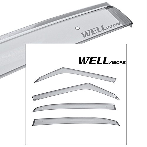 WellVisors Side Window Deflectors for Fiat 500L 2014-2020 Models - Clip-On Rain Guards & Wind Deflectors - Perfect for Rain Protection and Fresh Air Driving