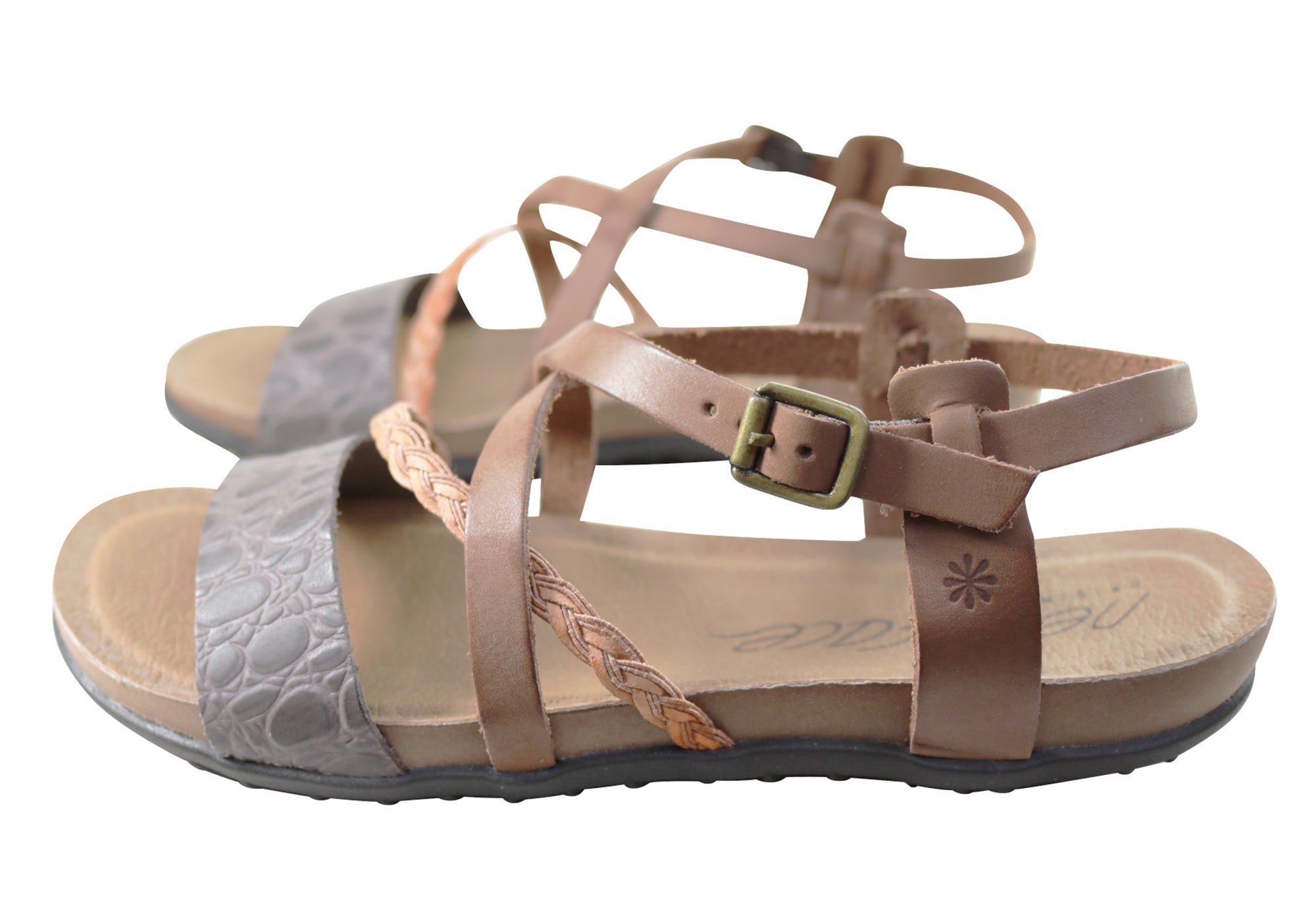 Laurina Women's Comfortable Leather Sandals - Handmade in Brazil - Casual Summer Walking Shoes for Beach, Travel & Everyday Wear