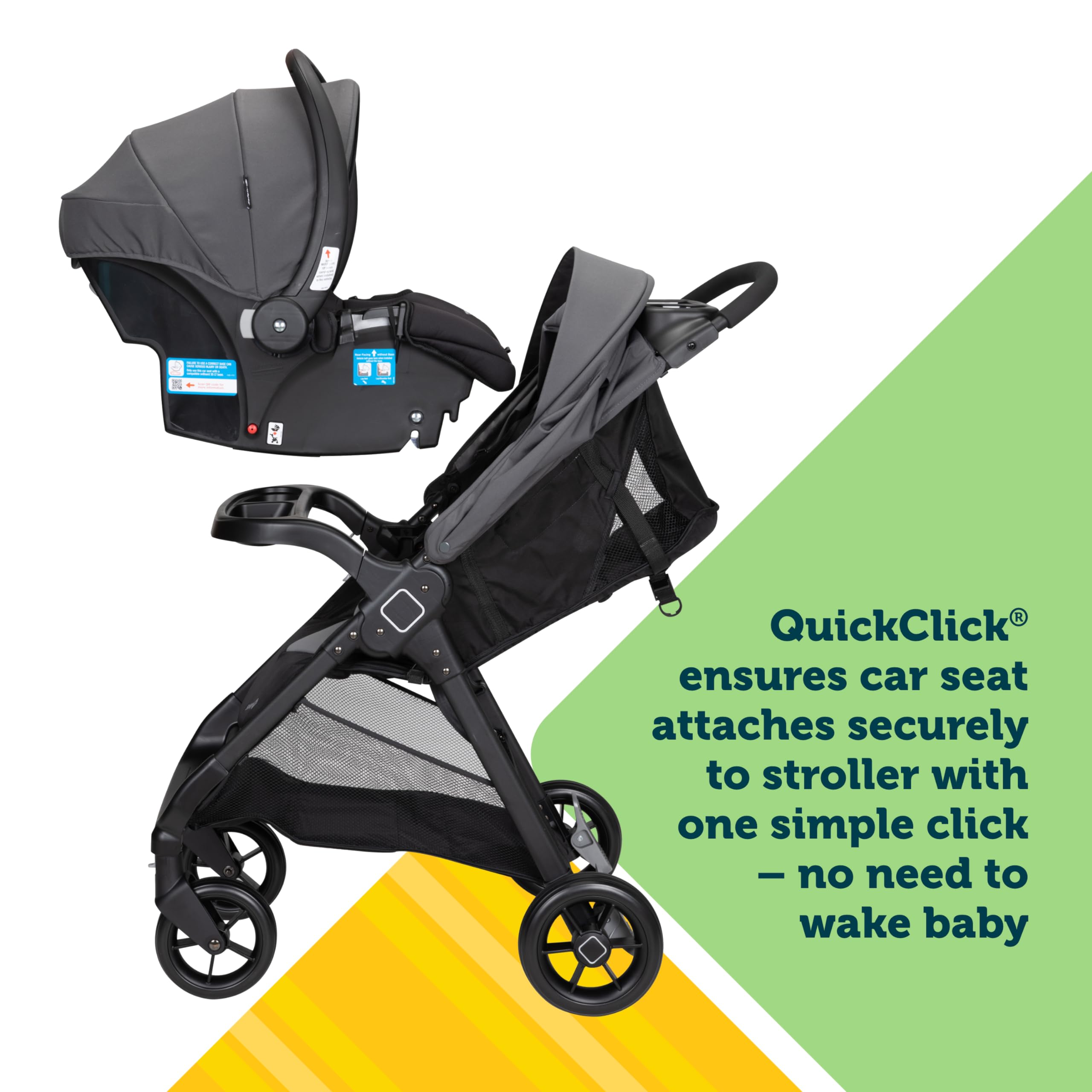 Safety 1st Smooth Ride Travel System - OnBoard™ FLX Infant Car Seat & Stroller Combo in Monument | Lightweight, Easy-Fold Design for Newborns | Perfect for Travel, Shopping & Daily Walks