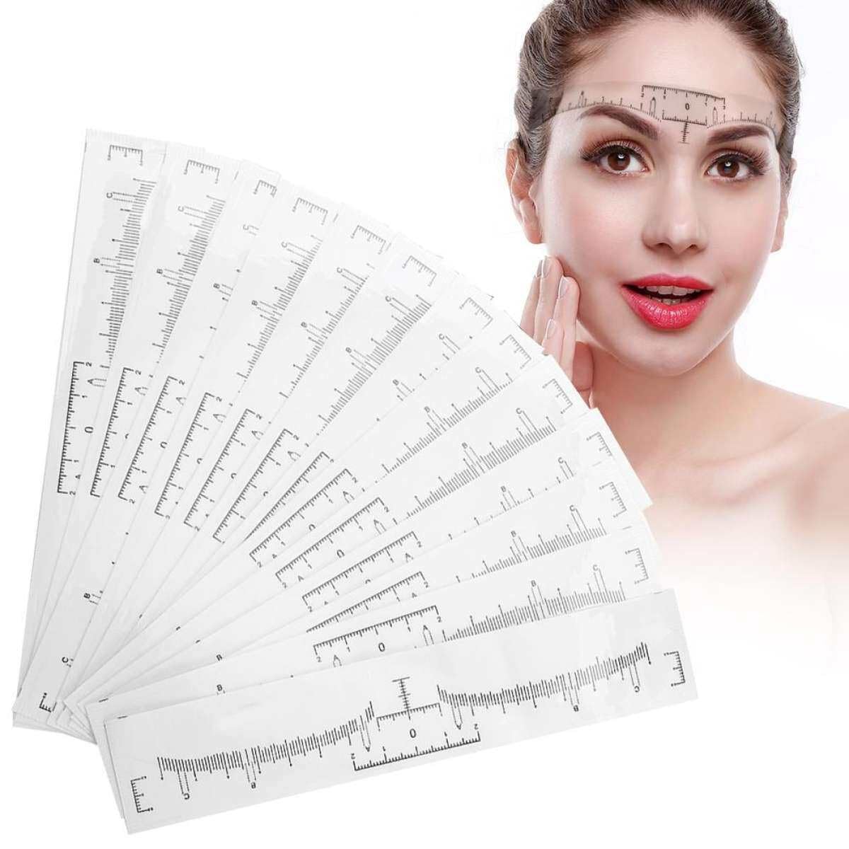 Eyebrow Ruler Sticker - Disposable Eyebrow Stencil & Shaper Tool for Perfect Symmetrical Brows | Makeup Measuring Template for Eyebrow Shaping, Microblading & DIY Beauty at Home