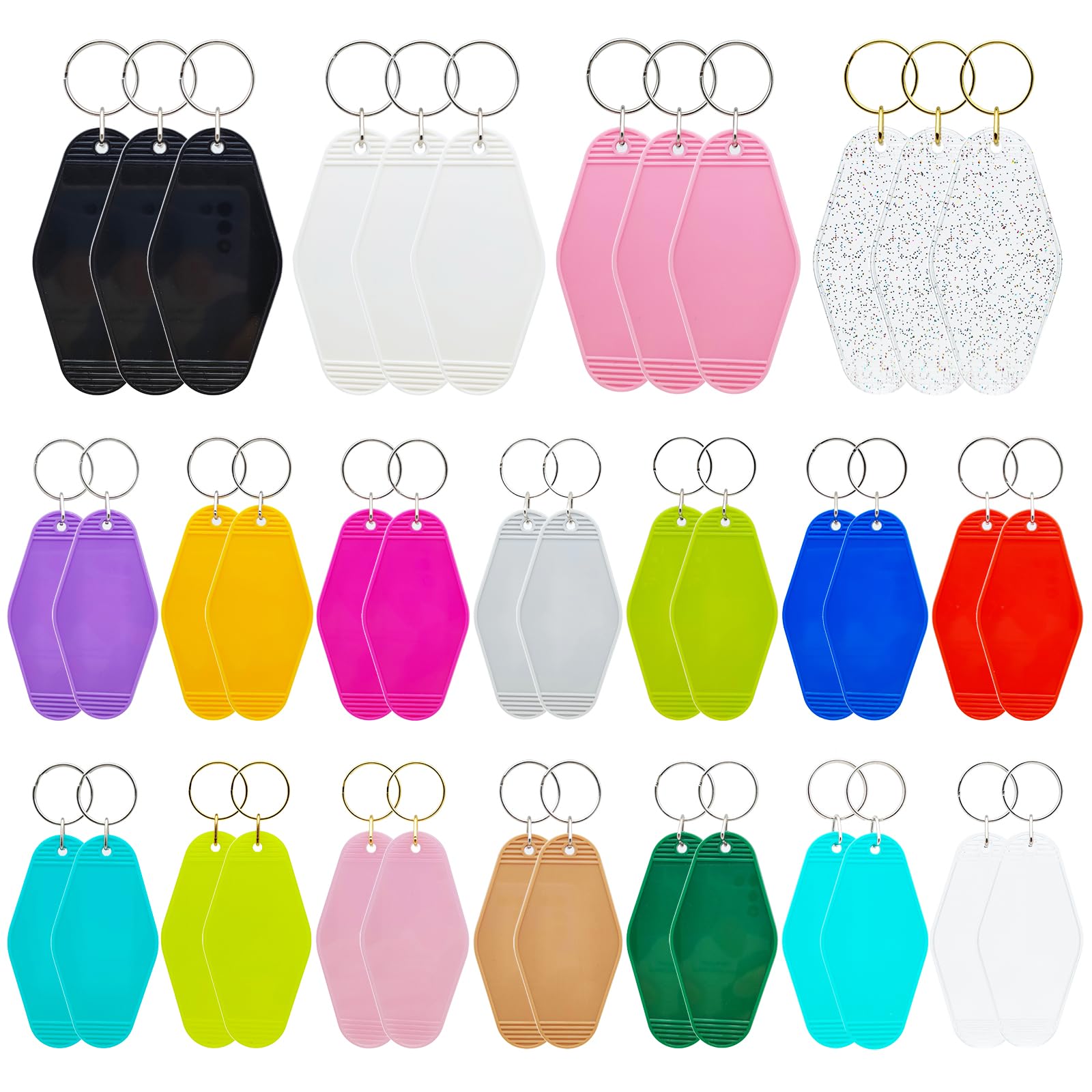Bulk 40pcs Vintage Hotel Keychains - Ideal for Hotels, Motels, and Car Keys, Mix of 40 Designs