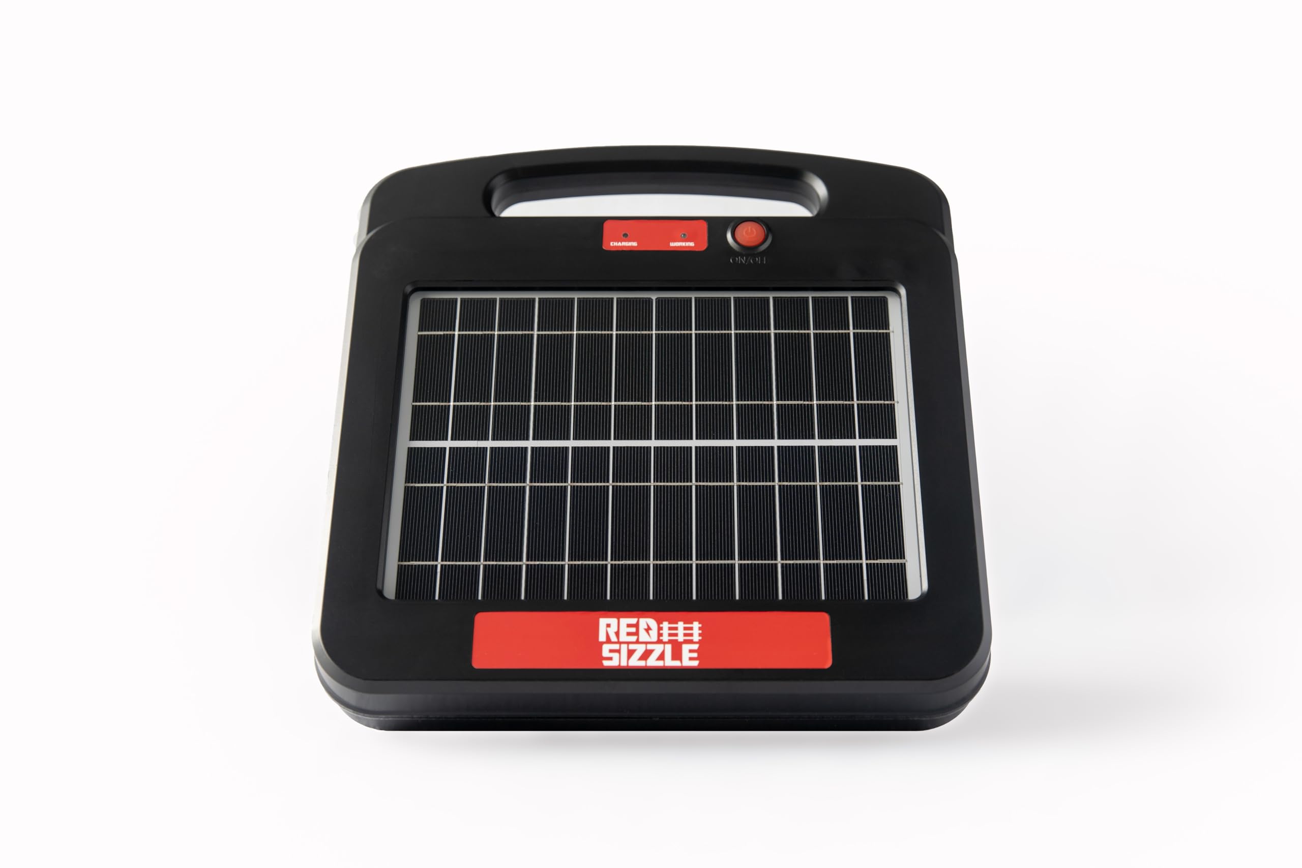 Solar Powered Electric Fence Charger - Red Sizzle 9S 1.35 Joule Energizer for Livestock Security | Weatherproof Solar Fence Controller for Farms, Ranches & Animal Containment