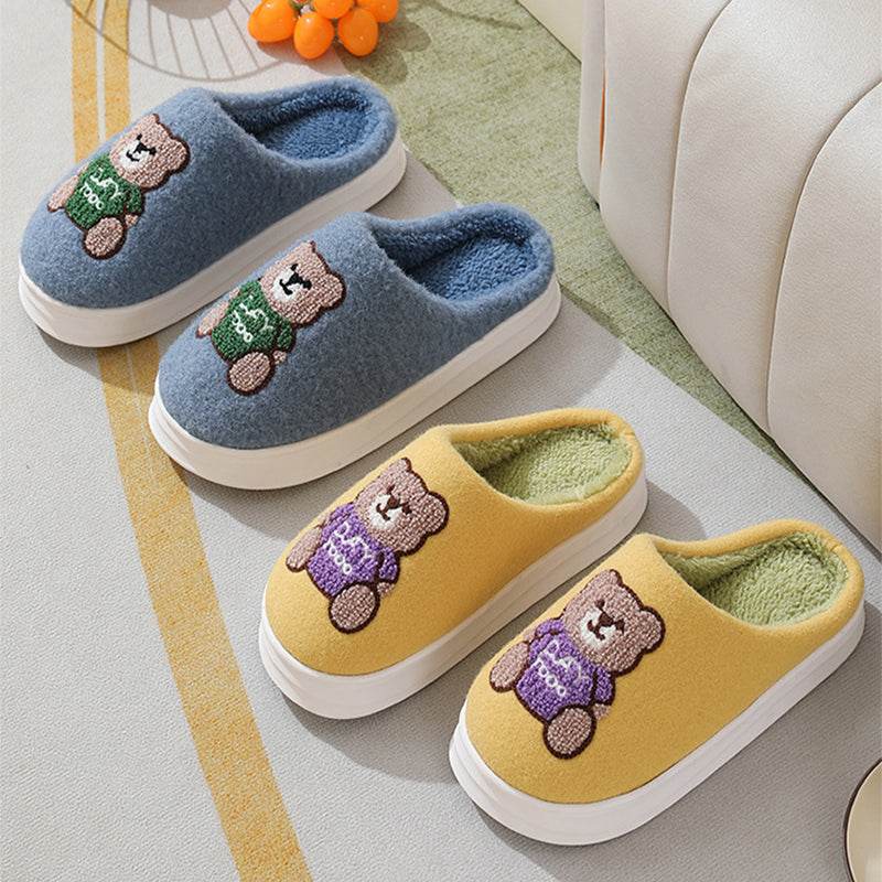Cozy Teddy Bear Slippers for Women & Men - Soft Plush Indoor House Shoes with Non-Slip Sole - Perfect for Winter, Lounge, Home Comfort & Gift Giving