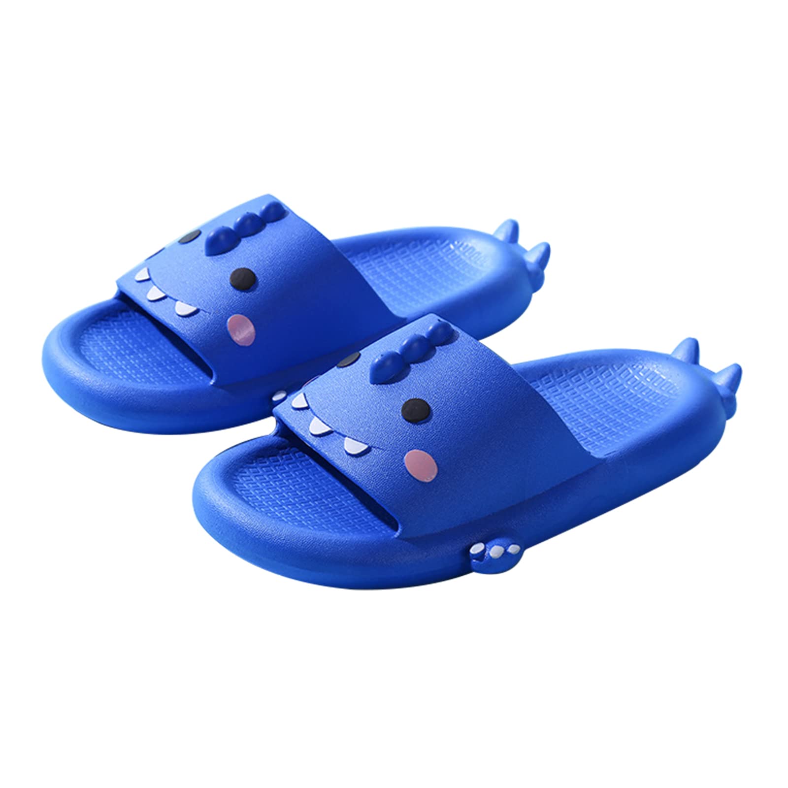 Dinosaur Slippers for Kids - Cute Open Toe Summer Slippers for Toddlers & Little Kids - Soft & Comfortable Beach & Bathroom House Shoes for Boys & Girls