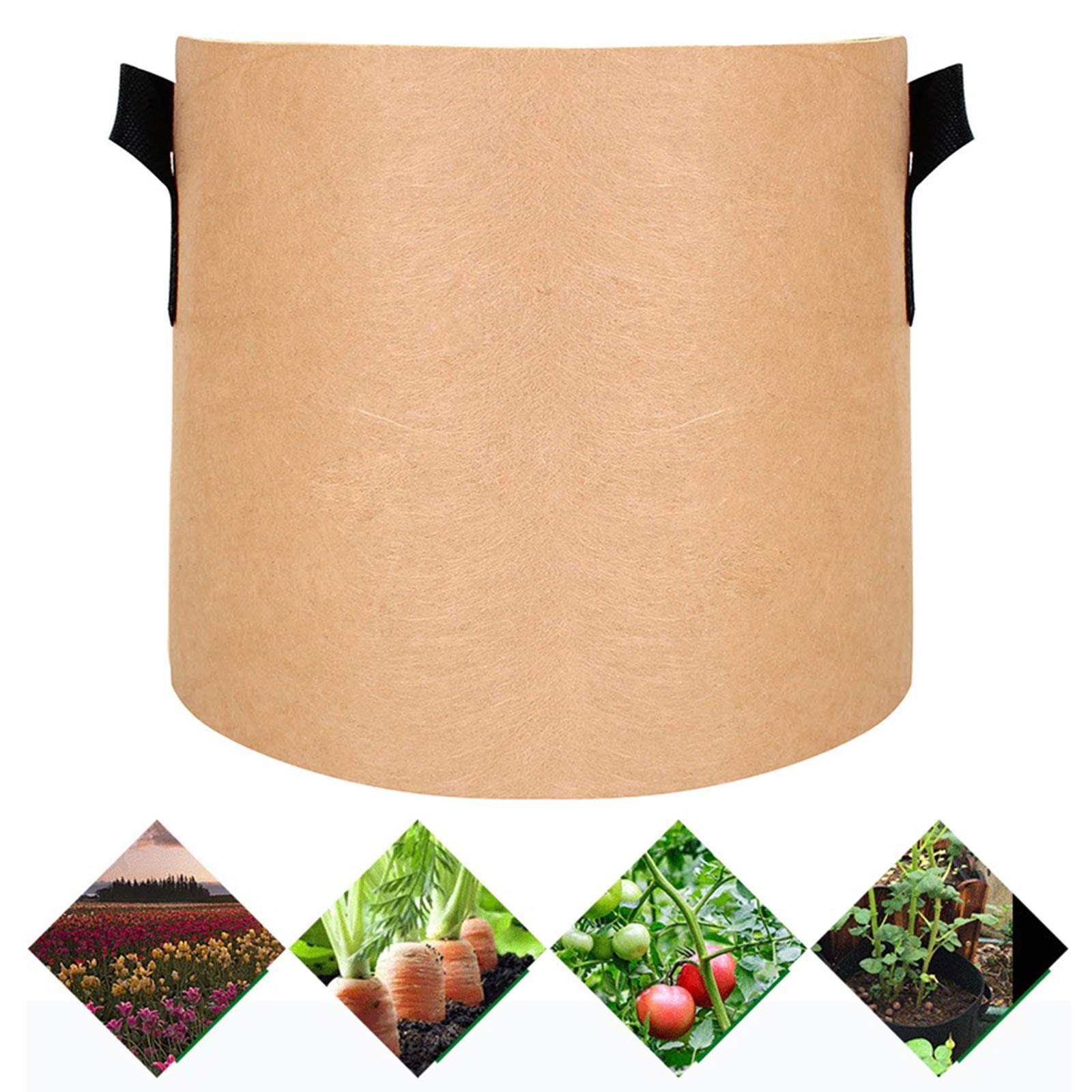 3Pcs 20 Gallon Breathable Fabric Planting Bags with Handles - Nonwoven Plant Pots for Vegetables, Flowers & Herbs - Durable Garden Containers for Outdoor/Indoor Planting & Home Gardening
