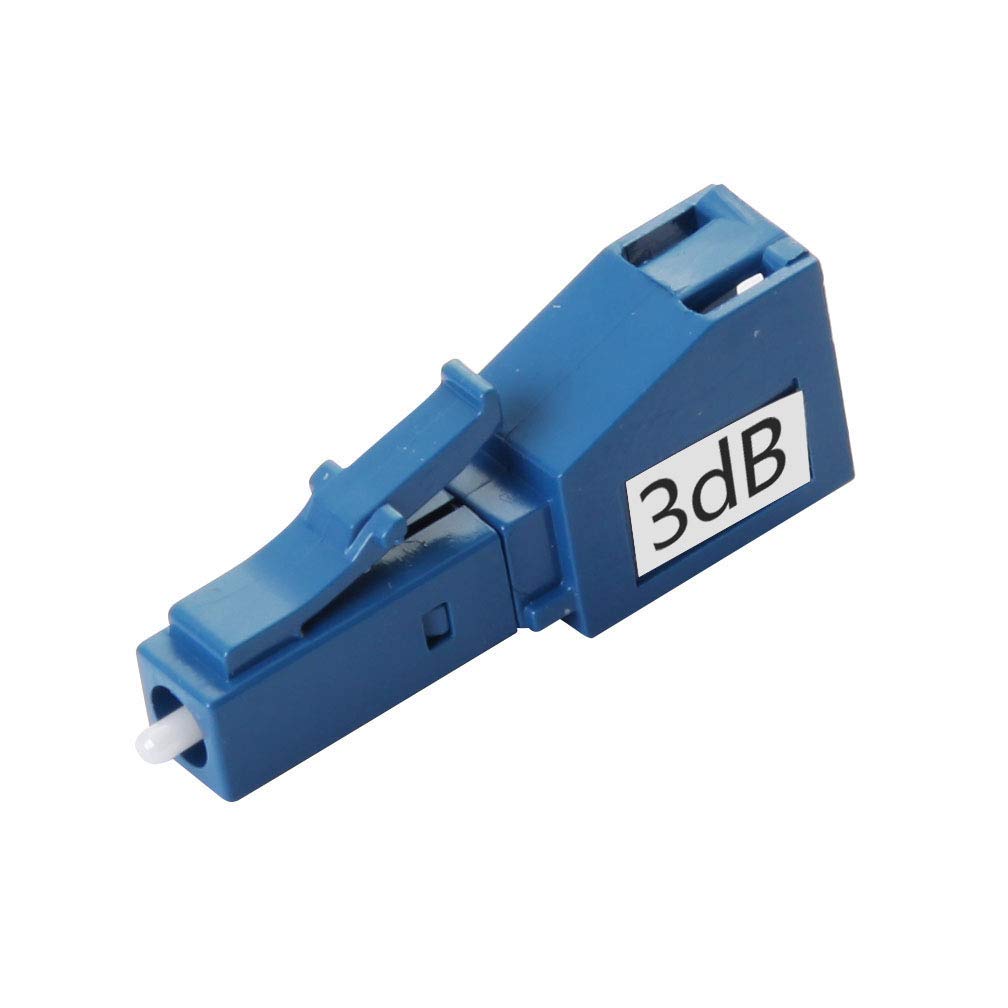 LC/UPC Fiber Optic Attenuator 50 Pack - 3dB Single-mode Fixed with dB Options (3, 5, 7, 10dB) for Network Signal Adjustment in Data Centers & Telecom Systems