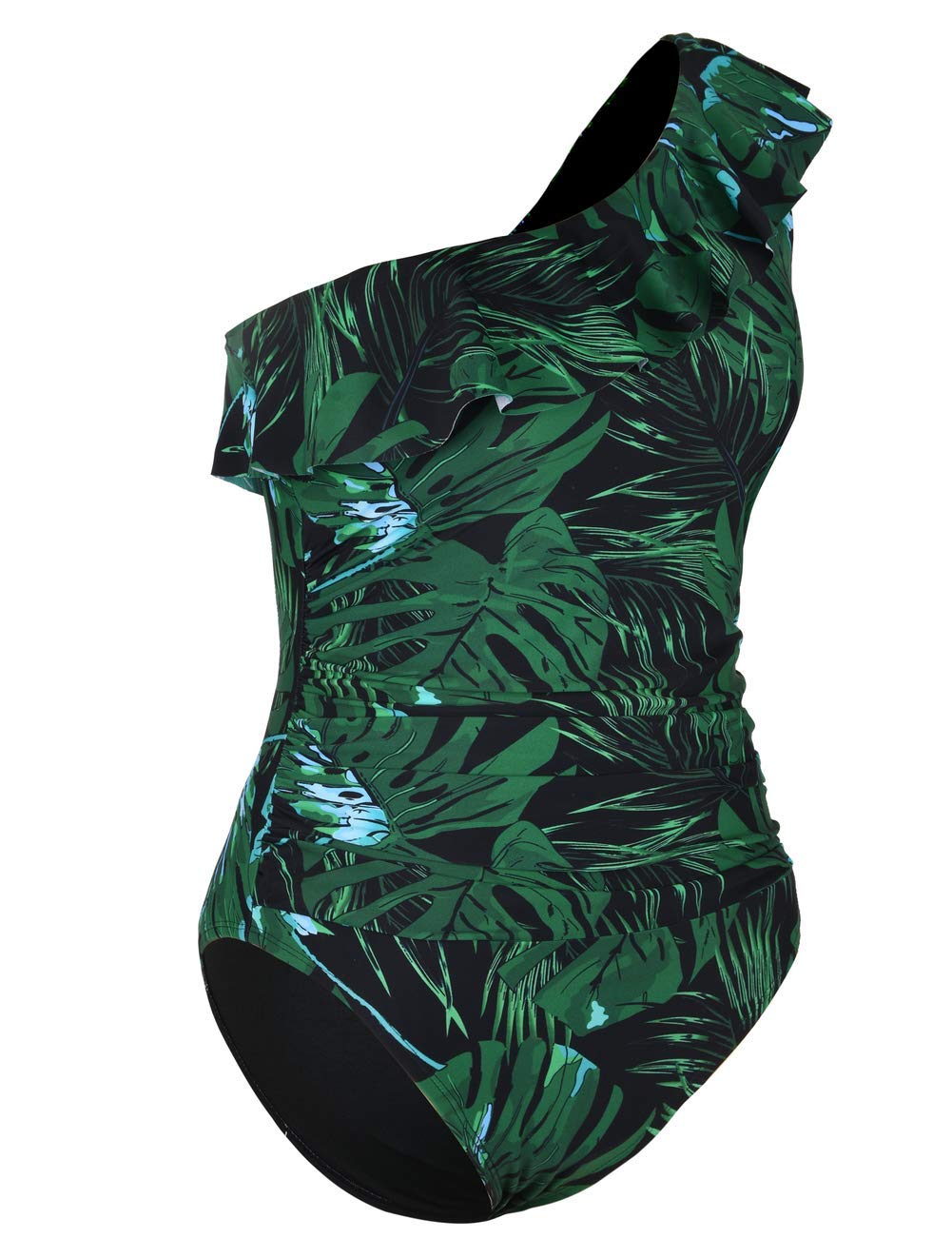 Hilor Women's One Piece Swimsuit Tummy Control Asymmetric One Shoulder Bathing Suit - Perfect for Beach Vacation, Pool Party & Summer Swimwear