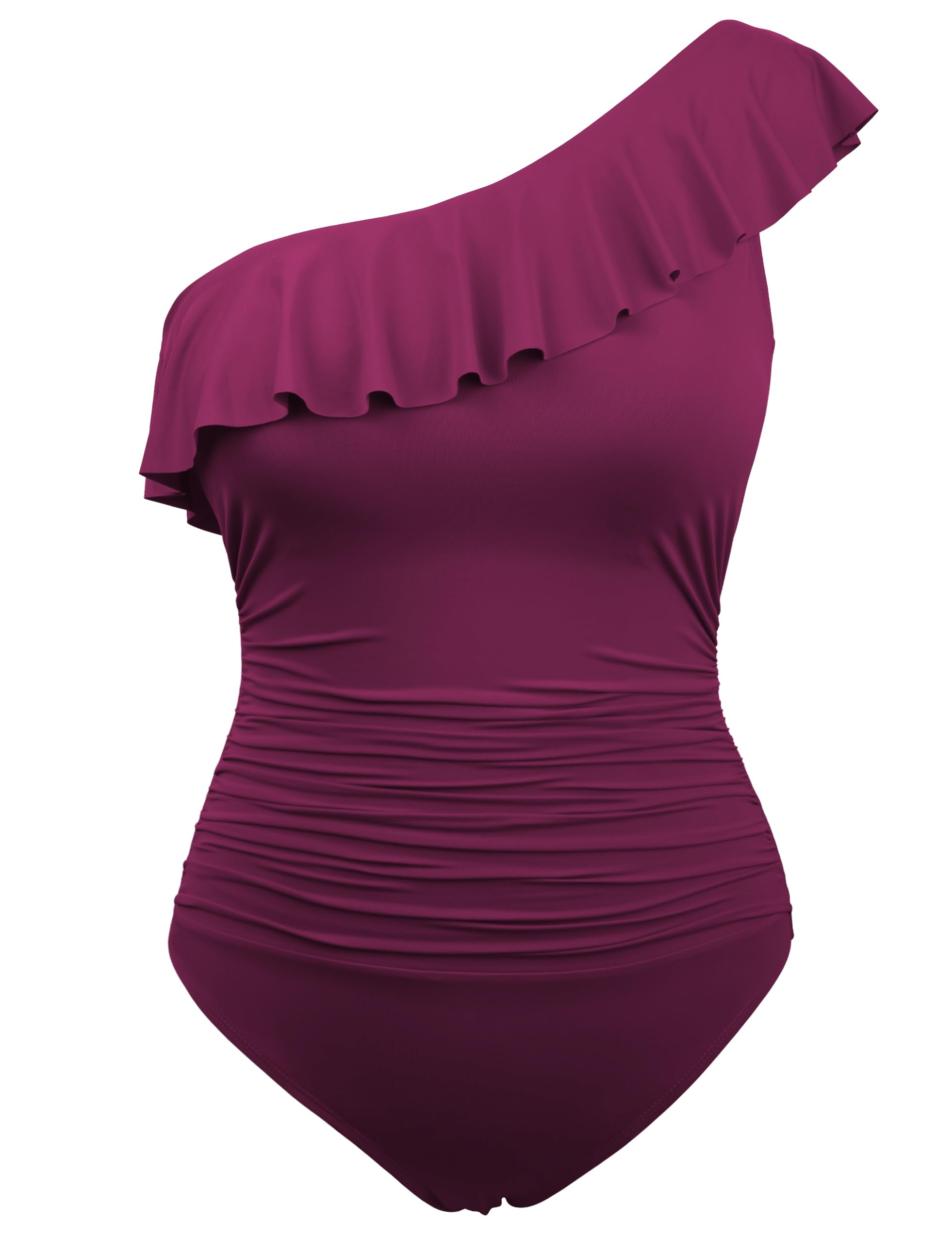 Hilor Women's One Piece Swimsuit Tummy Control Asymmetric One Shoulder Bathing Suit - Perfect for Beach Vacations, Pool Parties & Summer Getaways