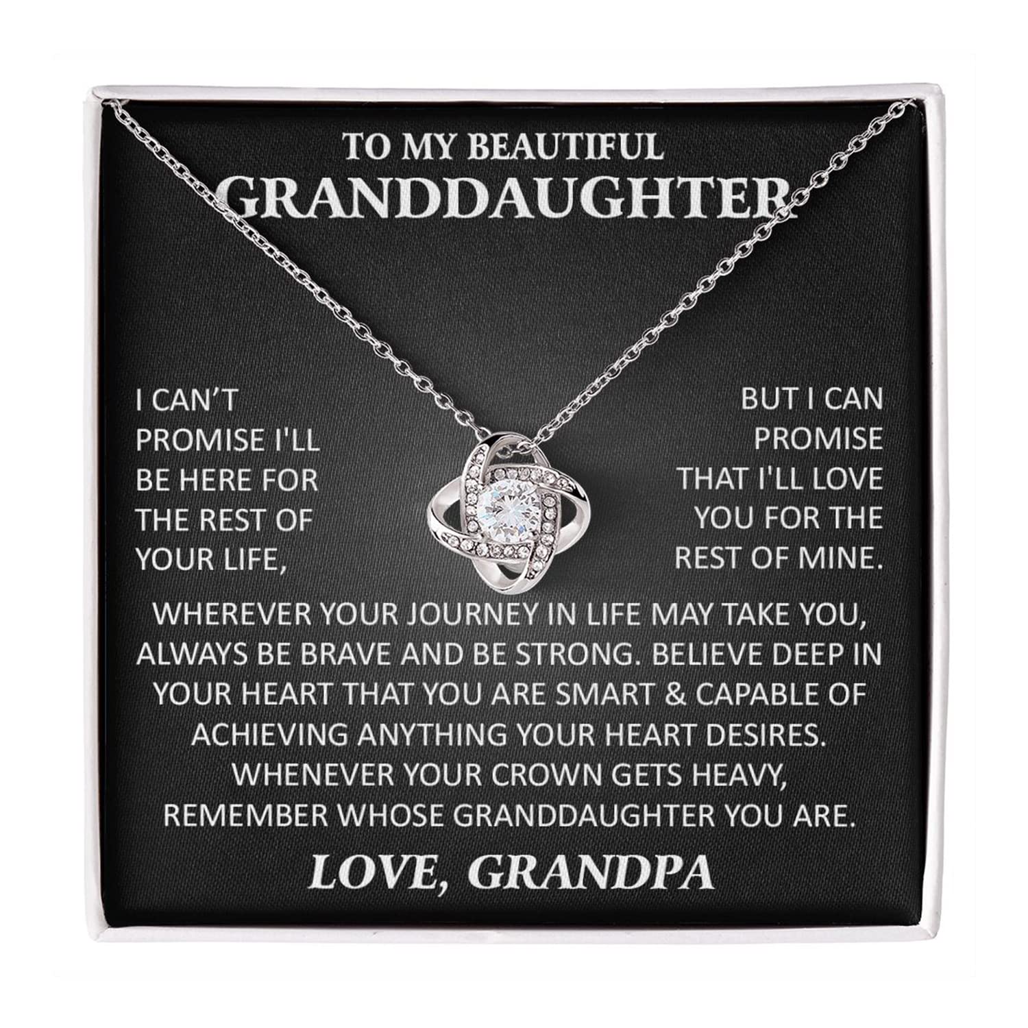Granddaughter Necklace Gift from Grandma & Grandpa - Personalized Jewelry for Women - Birthday, Wedding, Christmas Present - Perfect for Special Occasions & Family Celebrations