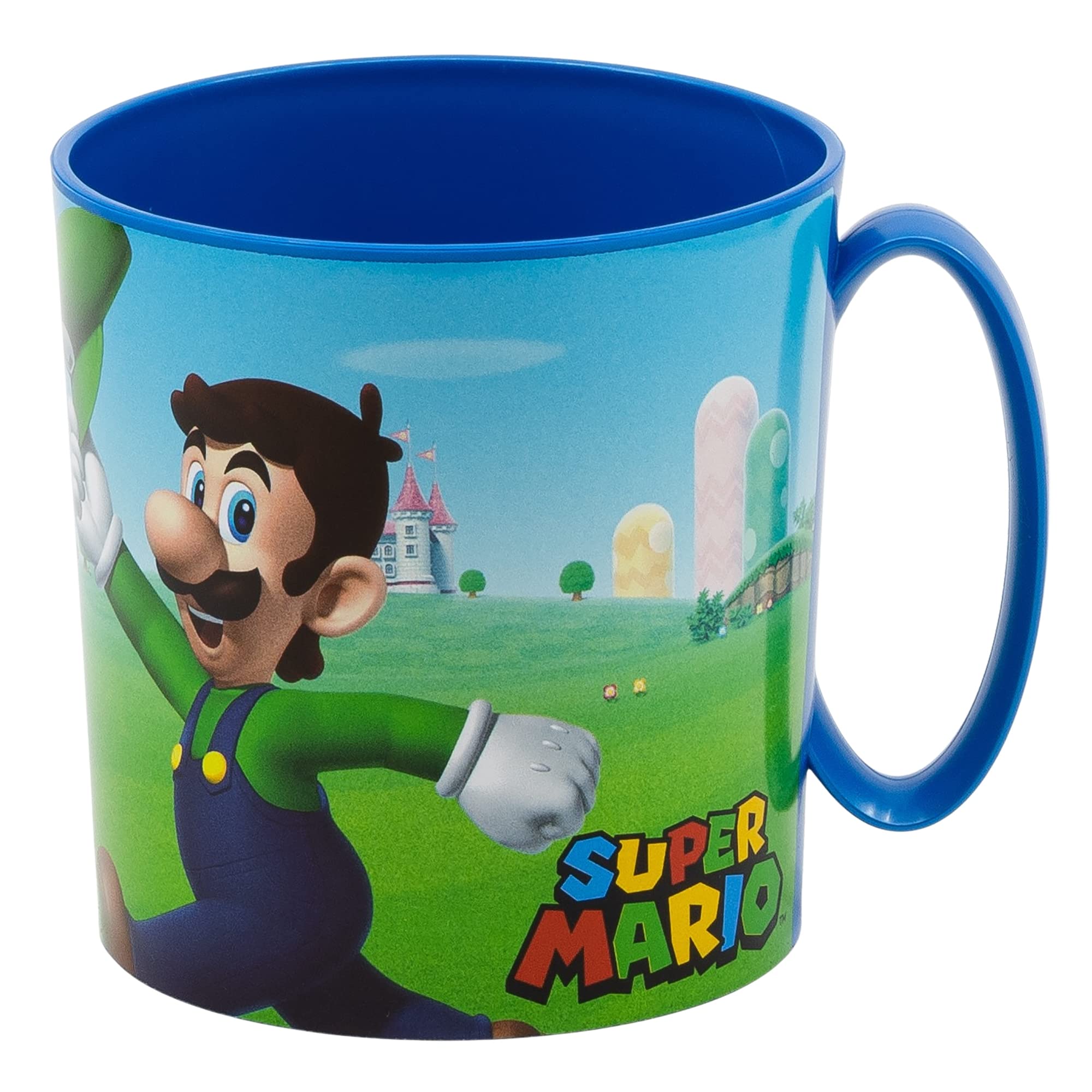 Super Mario Kids Microwave Safe Mug 350ml - BPA Free, Dishwasher Safe, Reusable - Perfect for Hot Drinks, Soups & Snacks for Children
