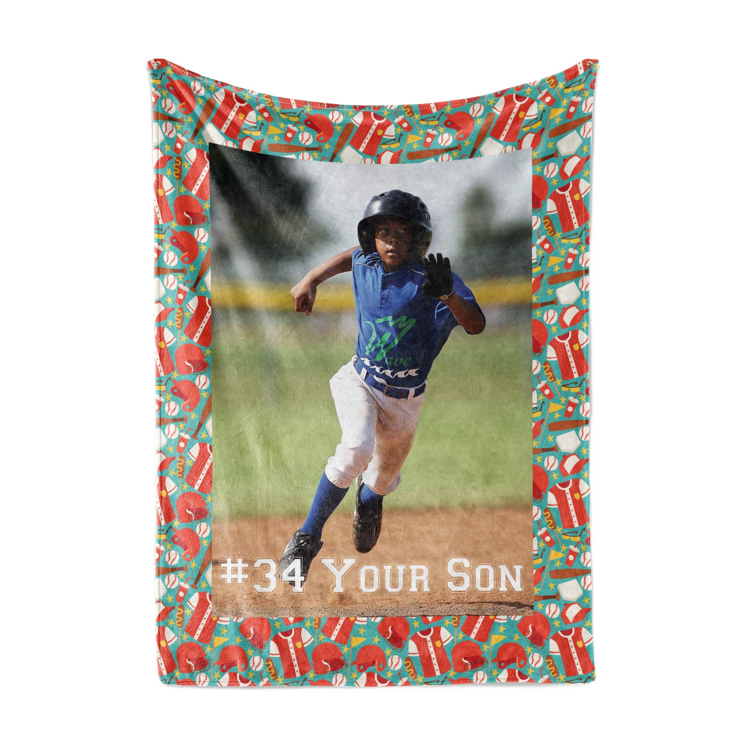 Custom Personalized Baseball Team Photo Fleece Blanket - Softball Themed Memory Blanket for Kids, Boys & Girls | Perfect for Sports Memorabilia, Bedroom Decor & Game Day Snuggling