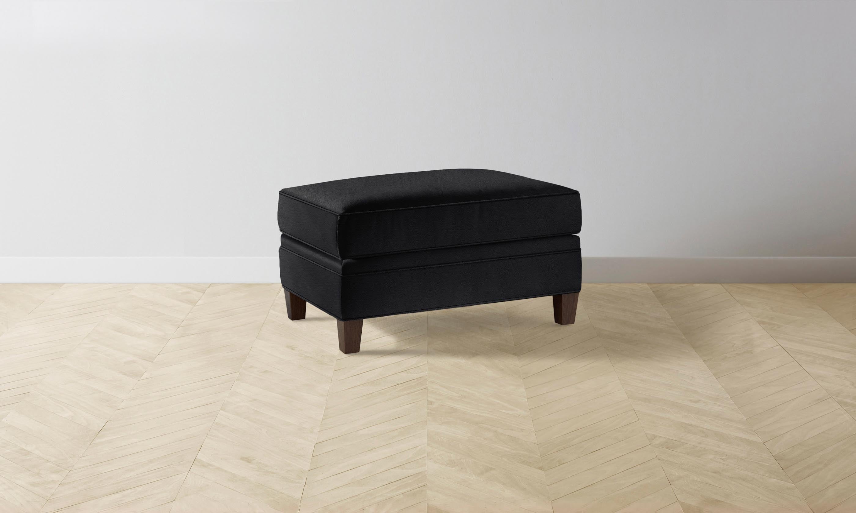 Carmine Ottoman - Premium Pebbled Leather Footstool with Storage, Modern Living Room Accent - Perfect for Relaxing, Reading & Home Decor