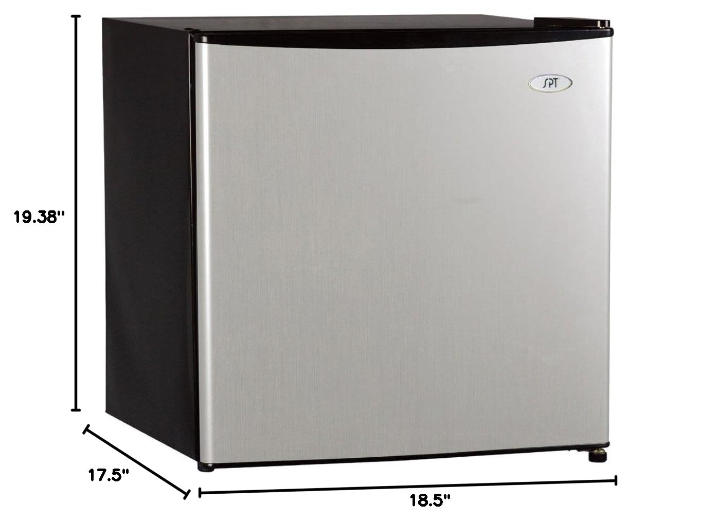 Energy Star Certified SPT RF-164SS 1.6 cu. ft. Stainless Steel Mini Refrigerator - Compact Fridge for Dorm, Office, Bedroom or Small Spaces