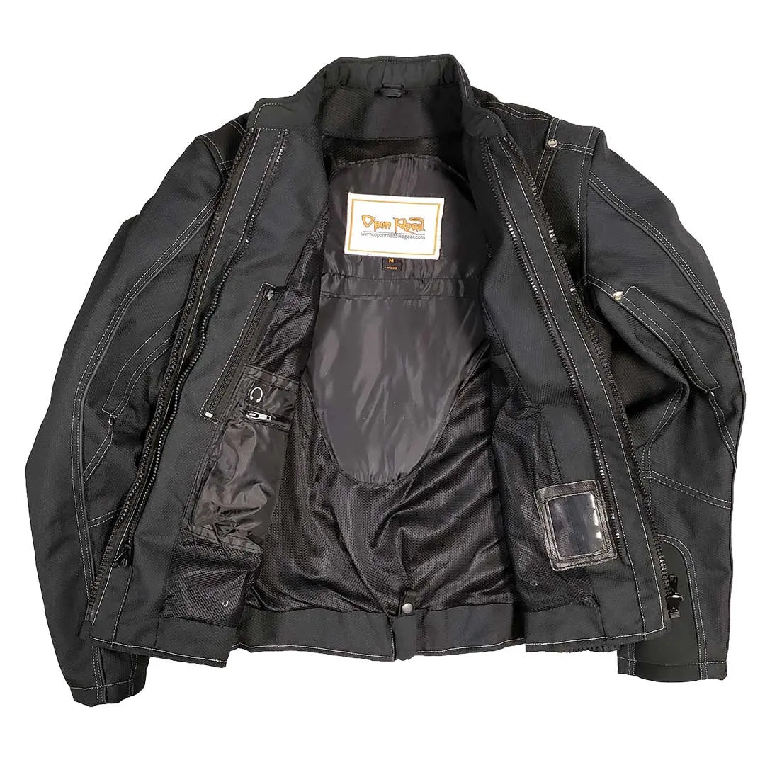 Open Road Women's Zip Out Hoodie Reflective Textile Motorcycle Jacket - Windproof & Waterproof Riding Gear for Commuting & Adventure Travel