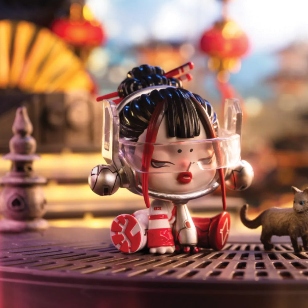 SkullPanda City of Night Collectible Figure - Cute Kawaii Art Toy for Home Decor, Office Display & Anime Lover Gift