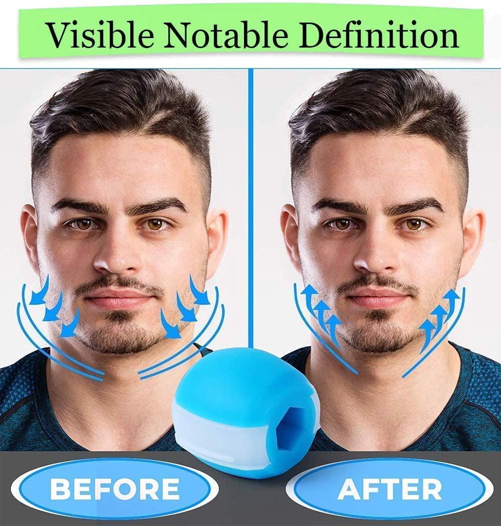 Dlala Jawline Exerciser Tool for Men & Women - Double Chin Reducer, Face Slimmer & Jawline Shaper - Helps Tone Facial Muscles, Reduce Stress & Cravings - Perfect for Home, Office & Travel Use - Blue