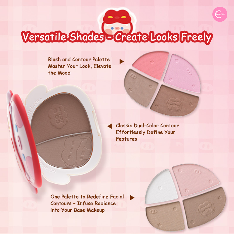 JILL LEEN x GG BOND 4-in-1 Multi-Purpose Face Palette - Blush, Highlighter, Bronzer & Eyeshadow for Everyday Makeup & Travel