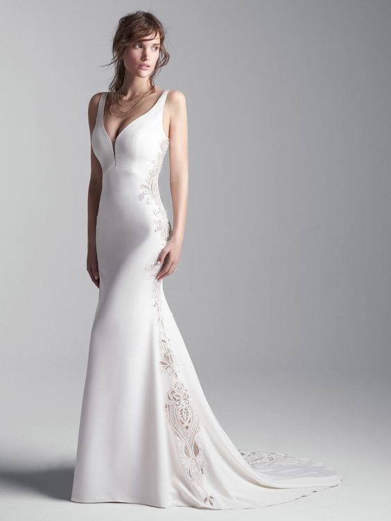 Sottero & Midgley Abbott Dawn Wedding Dress Sample Gown - Elegant A-Line Bridal Gown for Church Ceremony & Formal Wedding Reception
