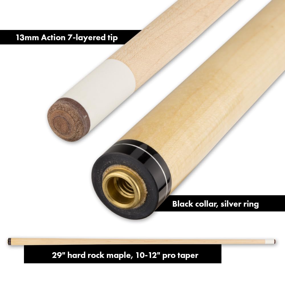 Premium Billiards Pool Cue Stick with Chocolate & Zebrawood Inlay Design - Perfect for Professional Play, Home Game Rooms, and Tournament Use