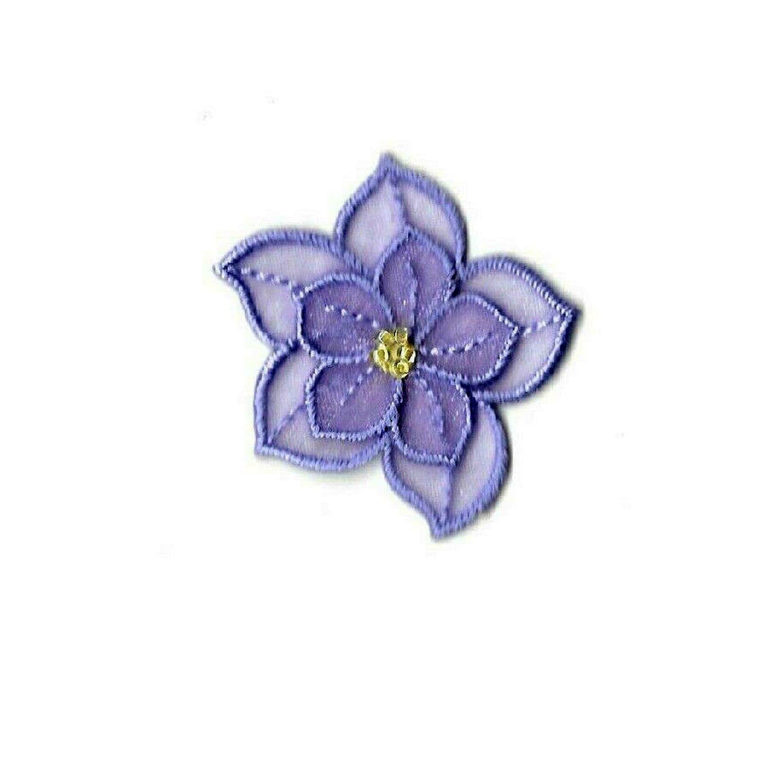 Lavender Flower Iron On Applique Patch - 2 1/4