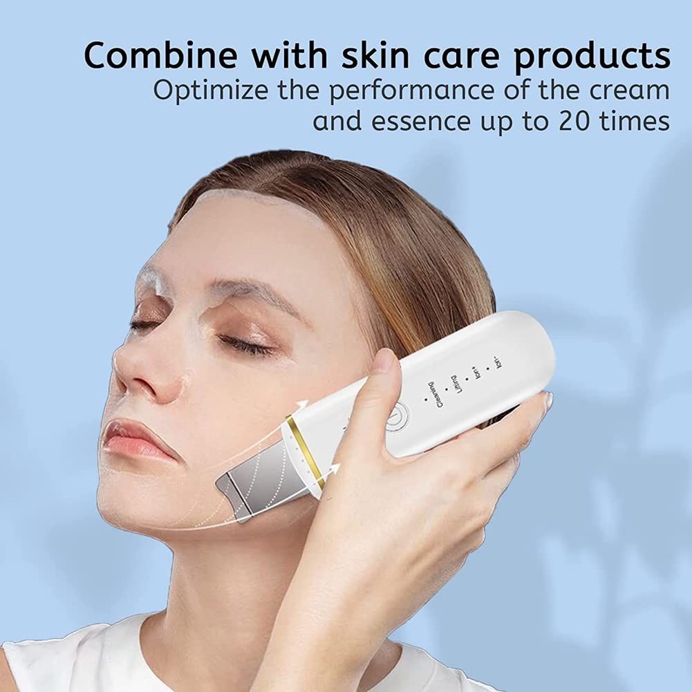 Arkaan Blackhead Remover & Facial Scrubber Spatula - 4 Modes for Deep Cleansing, Exfoliation & Pore Care - Perfect for Daily Skincare Routine & Spa Treatments (Pink)