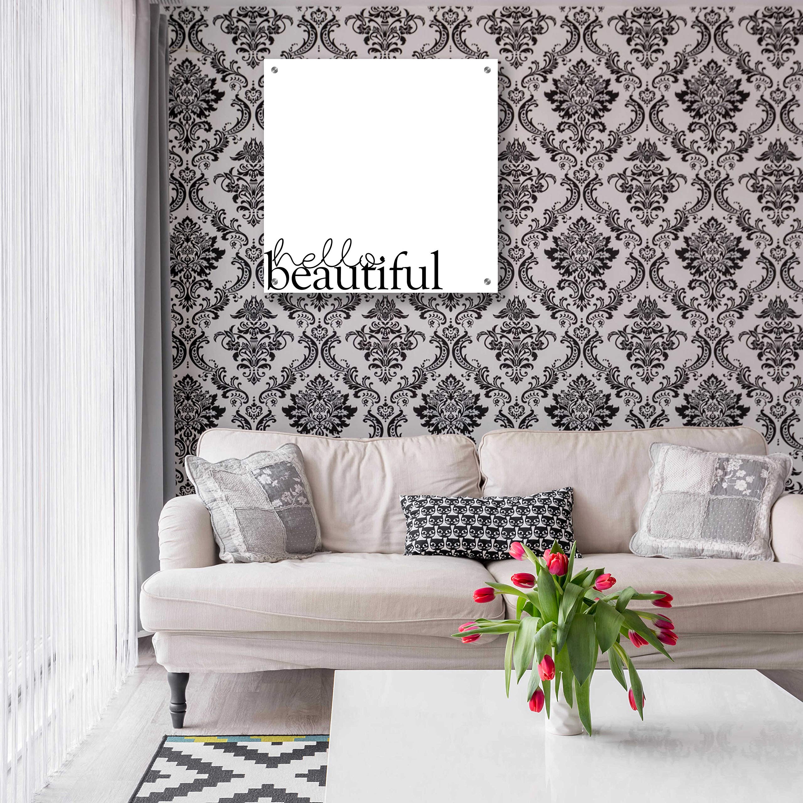 Anna Hambly 'Love Quotes IV' Acrylic Glass Wall Art - 24x24 Inches Modern Home Decor for Living Room, Bedroom & Office - Inspirational Quote Painting