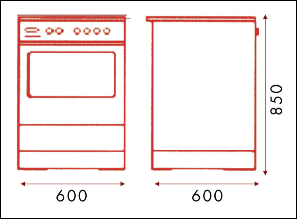 Brand New Euro 60cm EV600DFSX Dual Fuel Free Standing Oven with 3 Years Warranty - Perfect for Home Kitchens, Professional Chefs & Baking Enthusiasts