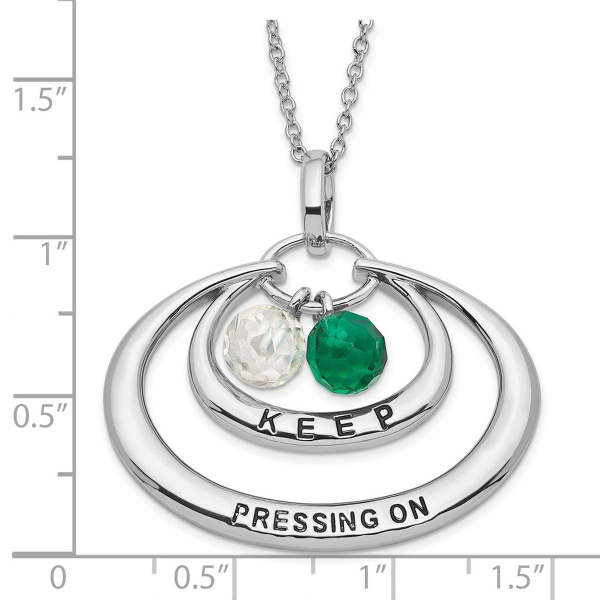 925 Sterling Silver Oxidized CZ Cubic Zirconia Spring Ring Pendant Necklace for Women - 18 Inch Simulated Diamond Jewelry for Everyday Wear, Date Night & Special Occasions