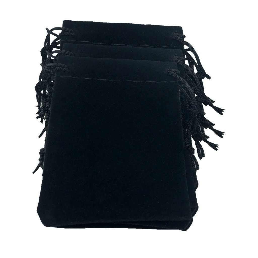 LOVIVER 50pcs Soft Velvet Drawstring Bags for Jewelry, Wedding Favors & Gift Packaging - Glossy Black Velvet Pouches | Perfect for Bridal Party, Baby Shower Gifts & Small Item Storage