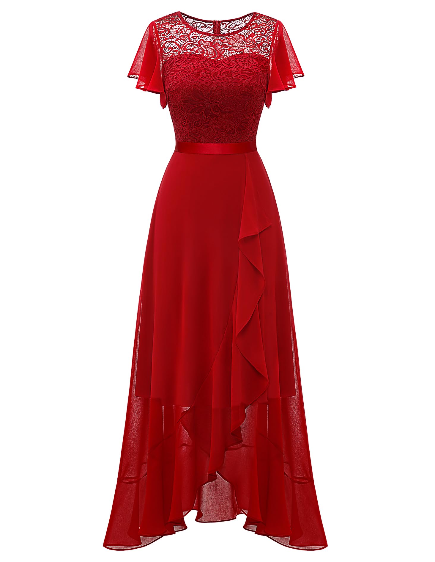 BeryLove Women's Elegant Lace Long Prom Dress with Slit - 2025 Formal Wedding Guest Cocktail Dress for Parties, Galas & Special Occasions