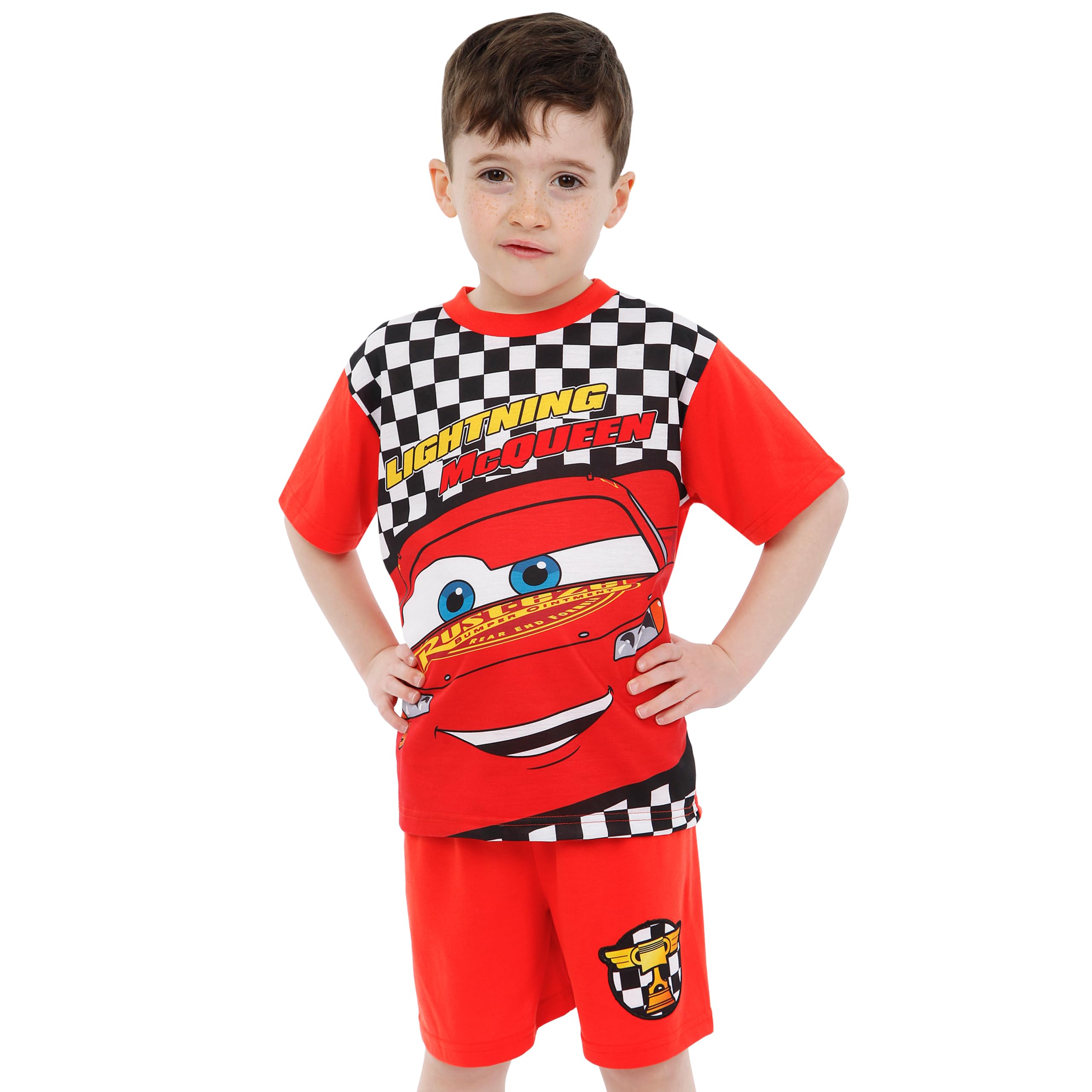 Disney Cars Boys Pajamas - Lightning McQueen PJ Set for Summer Sleepwear