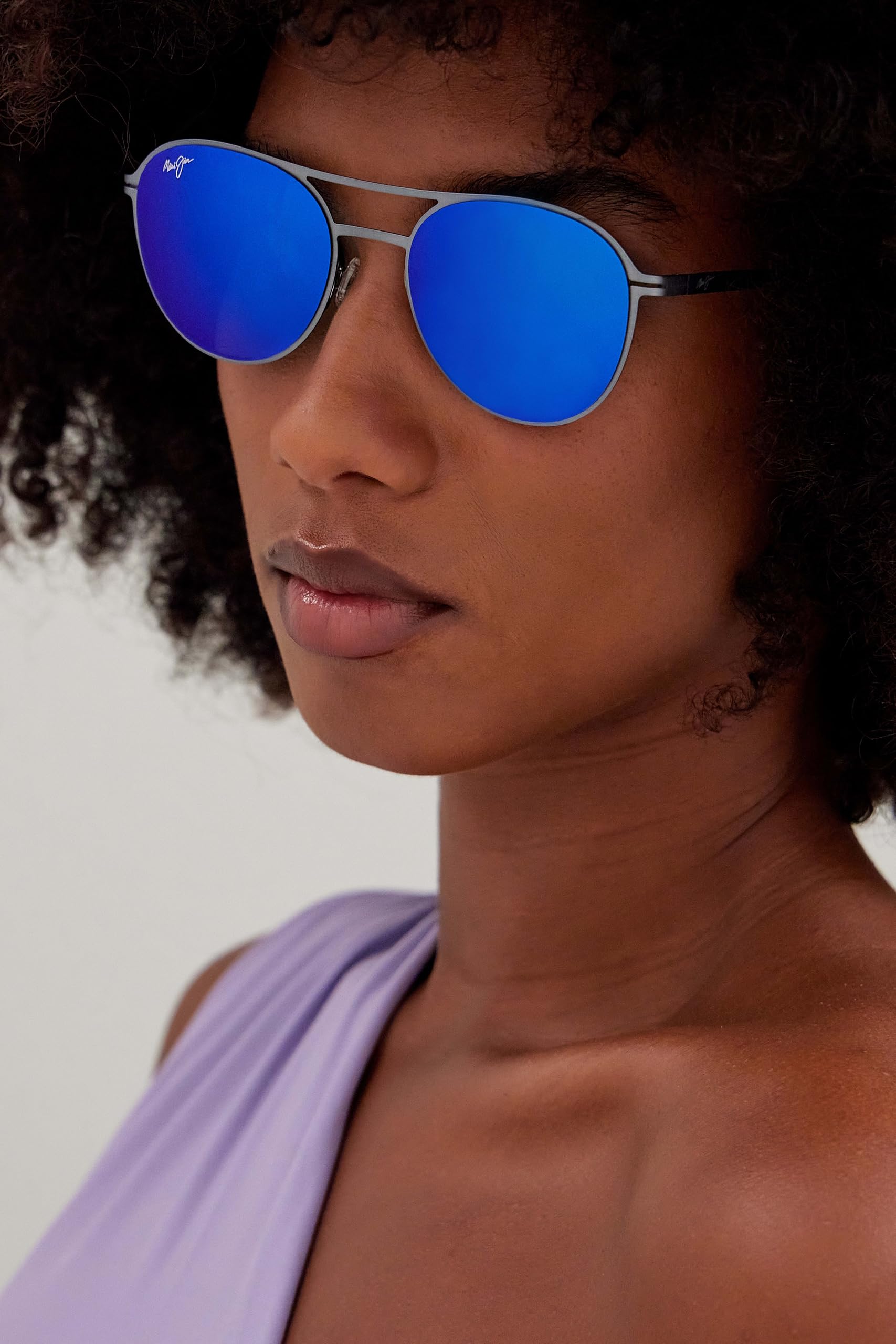 Maui Jim Half Moon Round Polarized Sunglasses for Men & Women - UV Protection, Stylish Aviator Shades for Driving, Beach & Outdoor Activities