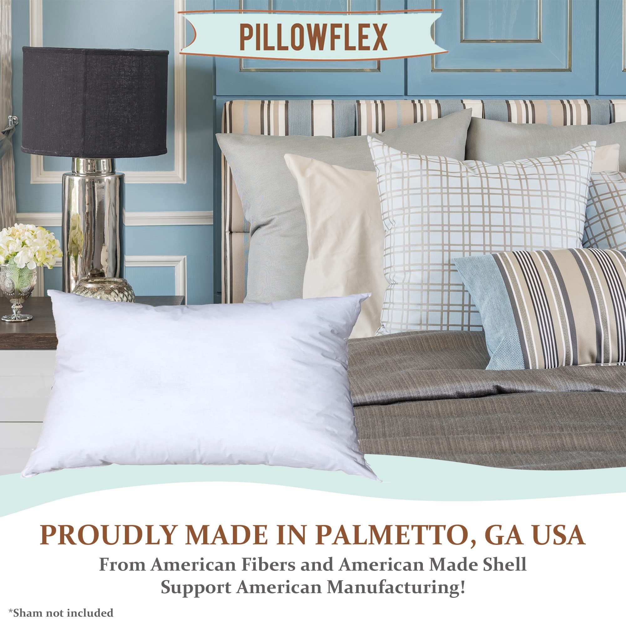 Premium Synthetic Down Pillow Insert - 21x31 Down Alternative Pillow, Ultra Soft Oversized Queen Bed Sleeping Pillow, Large Rectangle Sham - 1 Decorative Pillow Form for Bedroom, Living Room & Guest Room Decor