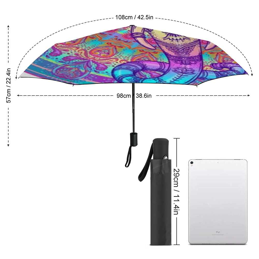Windproof Travel Umbrella - Compact Automatic Open Close Folding Umbrella for Men & Women, Blue Mermaid Tail Design, Perfect for Rainy Days, Golf, Beach & Outdoor Activities