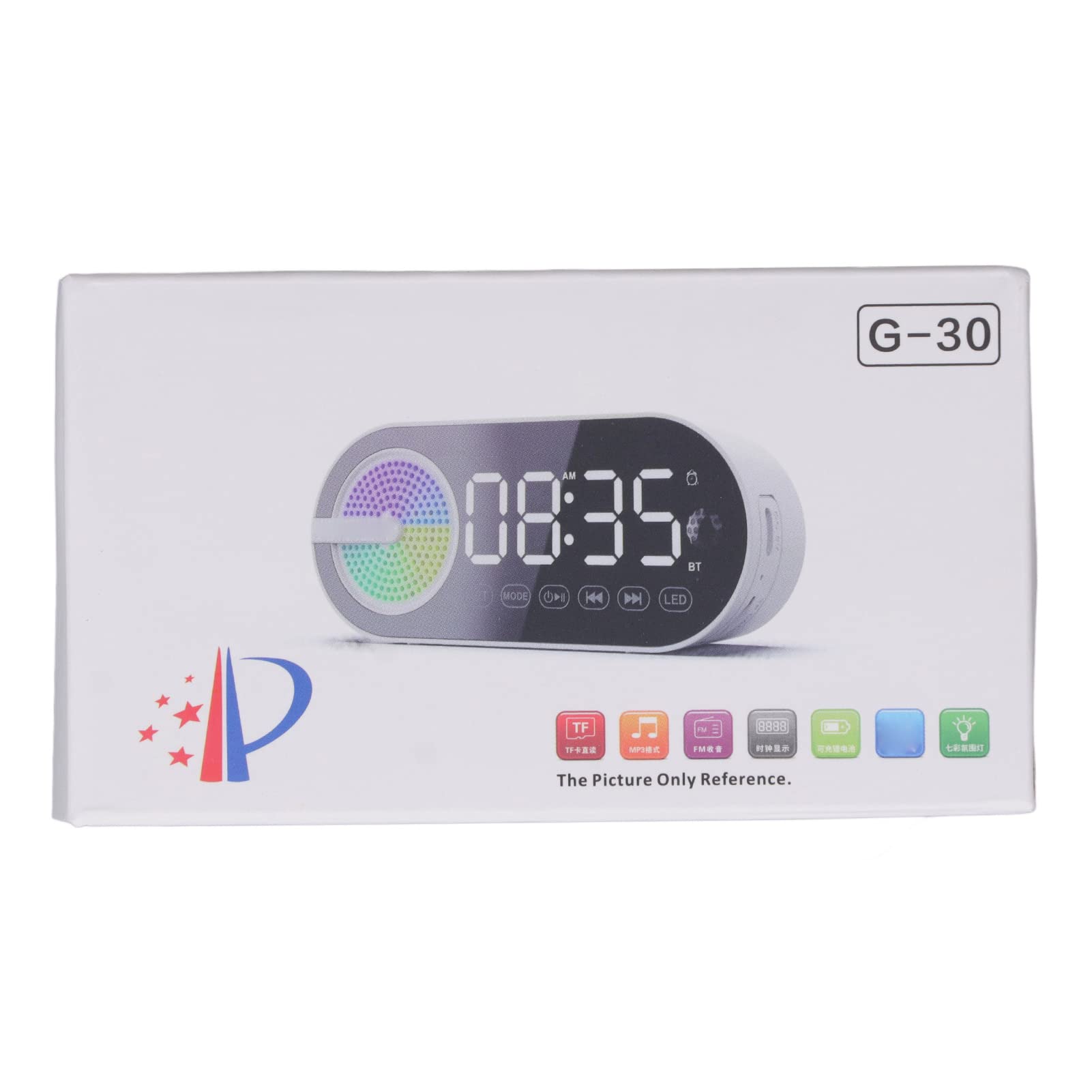 Wireless Bluetooth 5.0 Speaker Mirror Alarm Clock with FM Radio, USB Charging & SD Card Slot - Digital LED Display, Rechargeable Battery - Perfect for Bedroom, Travel & Hotel Use (Pink)