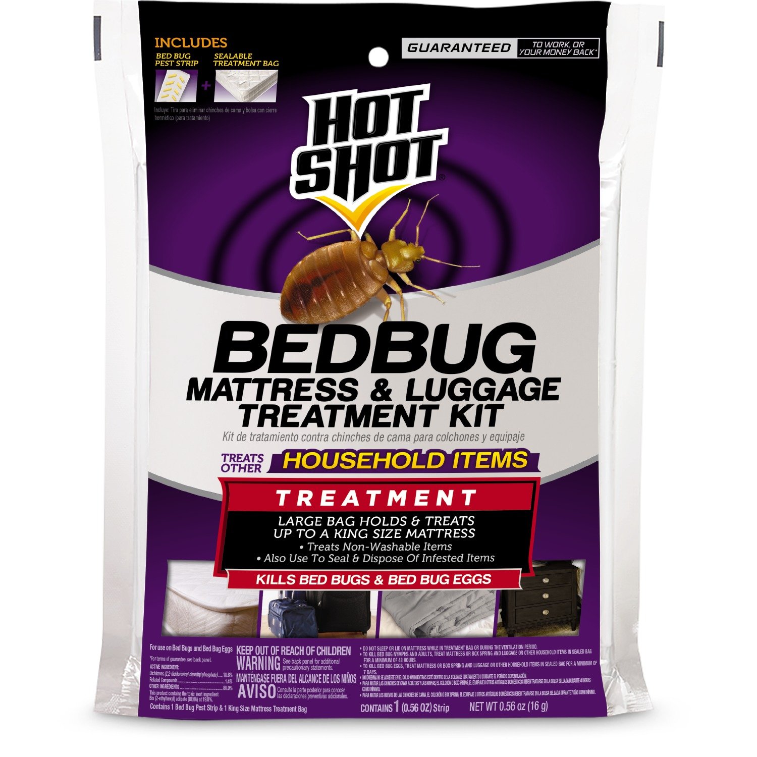 Hot Shot Bedbug Mattress & Luggage Treatment Kit - 6 Pack | Kills Bed Bugs & Eggs | Waterproof Seal for Mattresses, Furniture & Luggage | Ideal for Travel, Home & Hotel Use