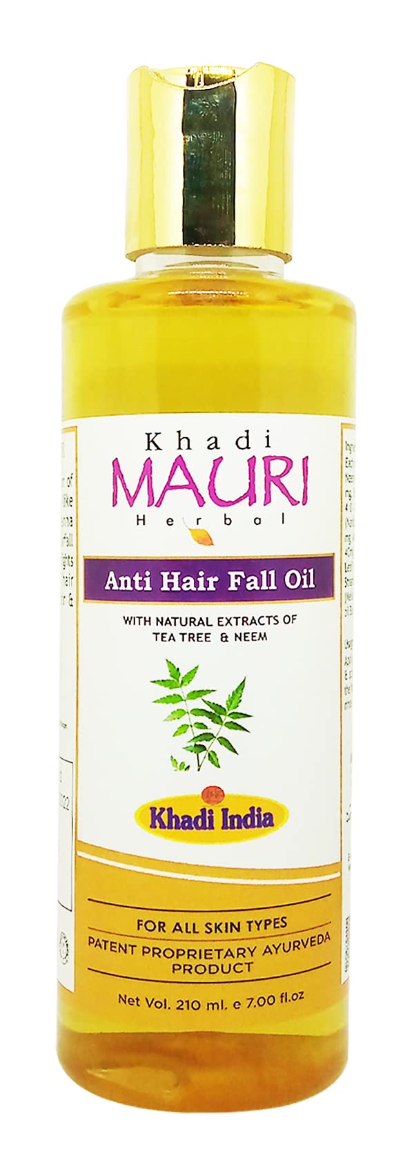 Khadi Mauri Anti Hair Fall Hair Oil - 210ml | Natural Ayurvedic Treatment for Hair Loss & Growth | Perfect for Daily Scalp Massage & Hair Care Routine
