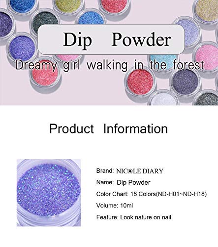 NICOLE DIARY 10g Chameleon Nail Powder - Shimmering Dip Pigment for Nail Art, Color Changing Effect (ND-H02) | Perfect for DIY Manicures, Salon Nail Designs & Party Glam Looks