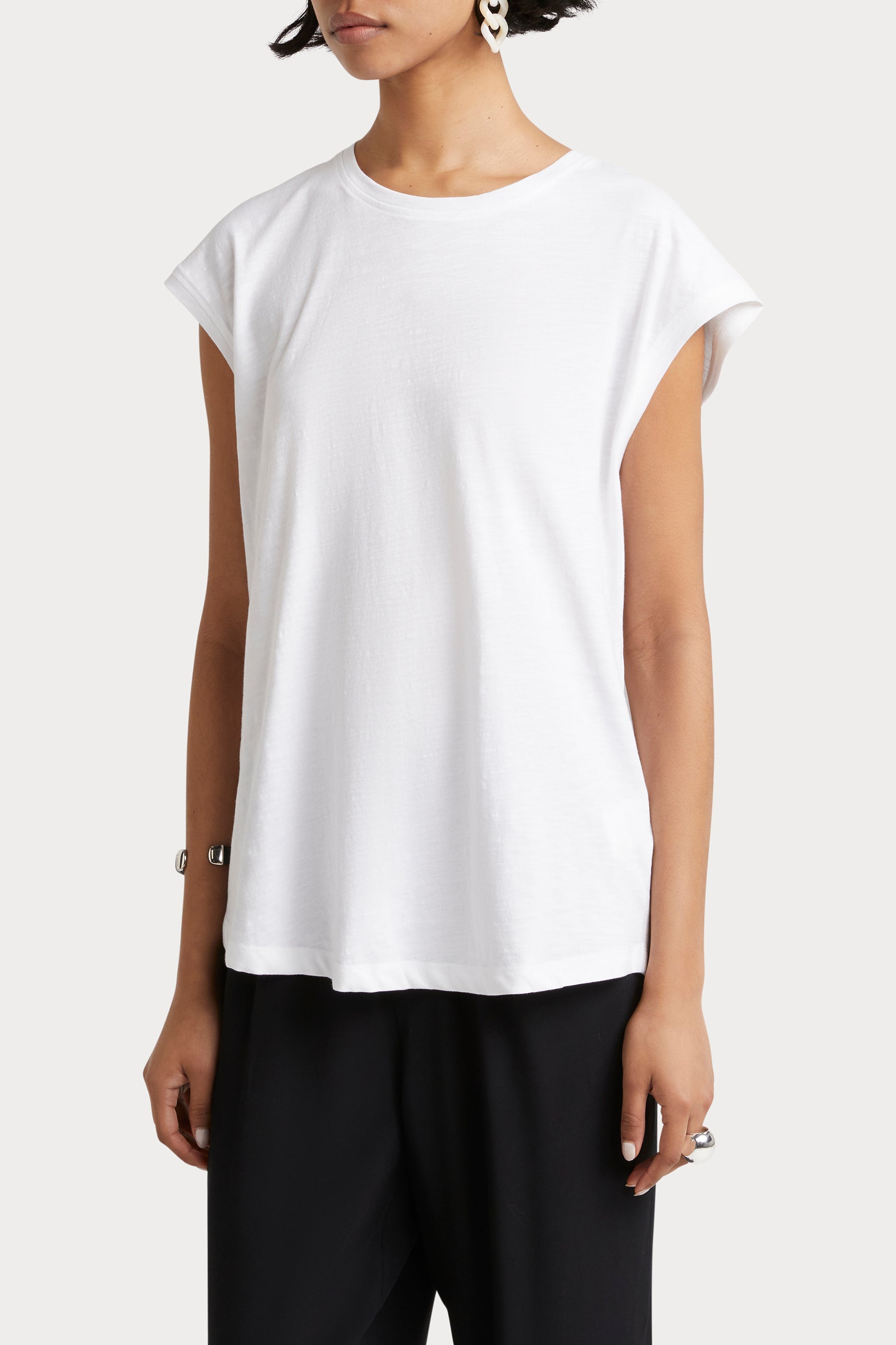 Premium Husk Muscle Tee for Men - Soft Cotton White Workout Shirt - Gym, Running & Casual Wear