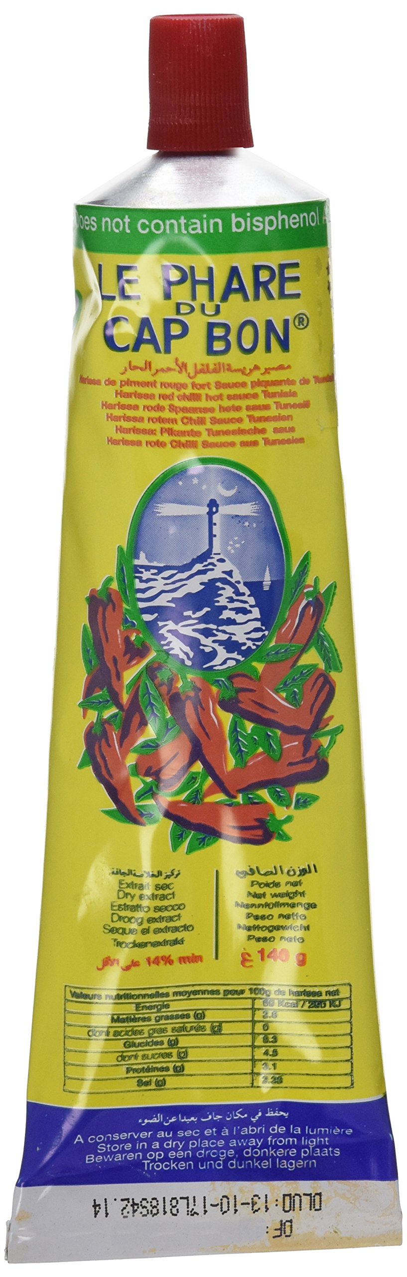 Le Phare du Cap Bon Harissa Hot Sauce - 140g Tube | Spicy Tunisian Chili Paste for Cooking, Grilling & Mediterranean Dishes