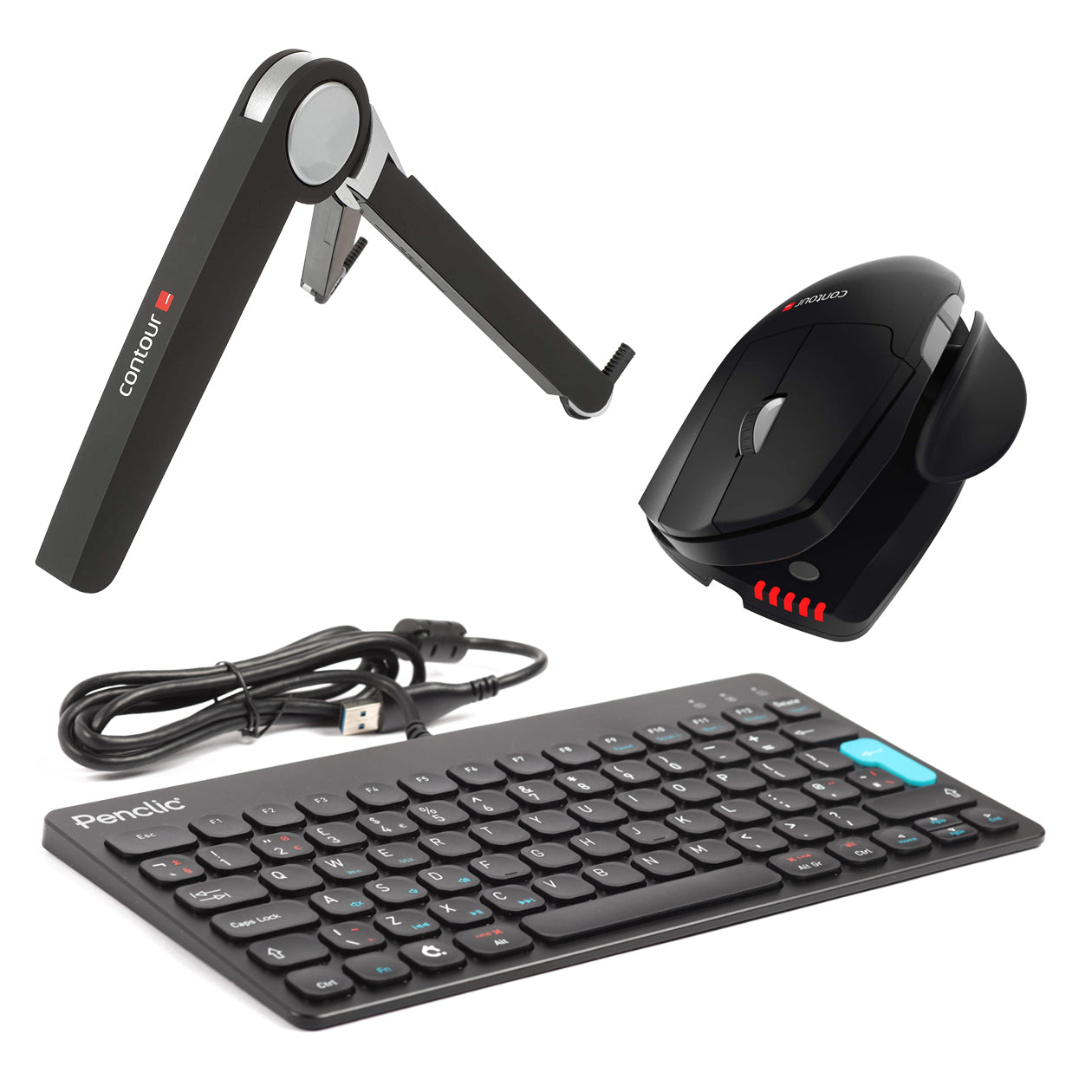 Ergonomic Contour Laptop Travel Kit - Compact & Portable Computer Accessories for Business Travel, Work from Home & Remote Office Use