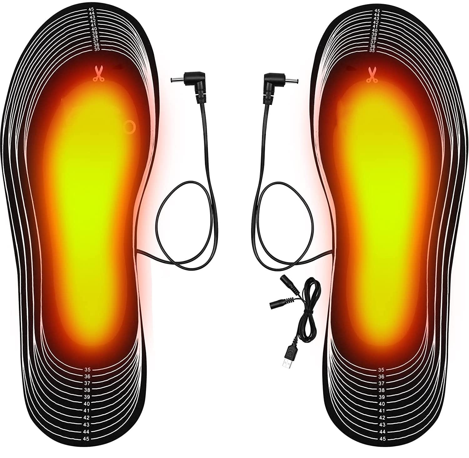 USB/Battery Powered Heated Insoles - DIY Customizable Electric Foot Warmers for Men & Women - Washable, Cuttable Heating Pads for Outdoor Activities Like Camping, Skiing & Hunting (Forefoot Heating) - Stay Warm in Winter Sports & Cold Weather Adventures